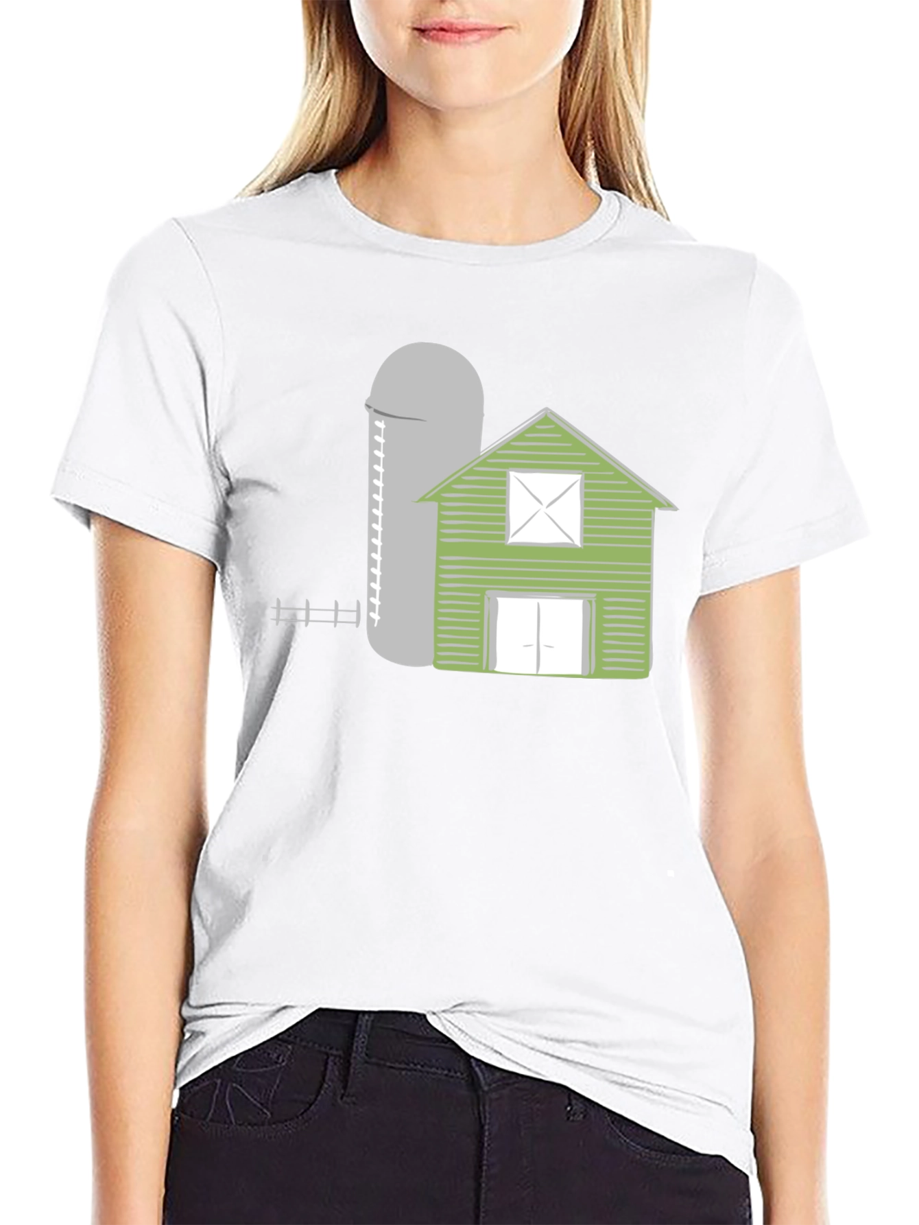 Farmhouse Style Graphic Tee - Barn & Silo Design
