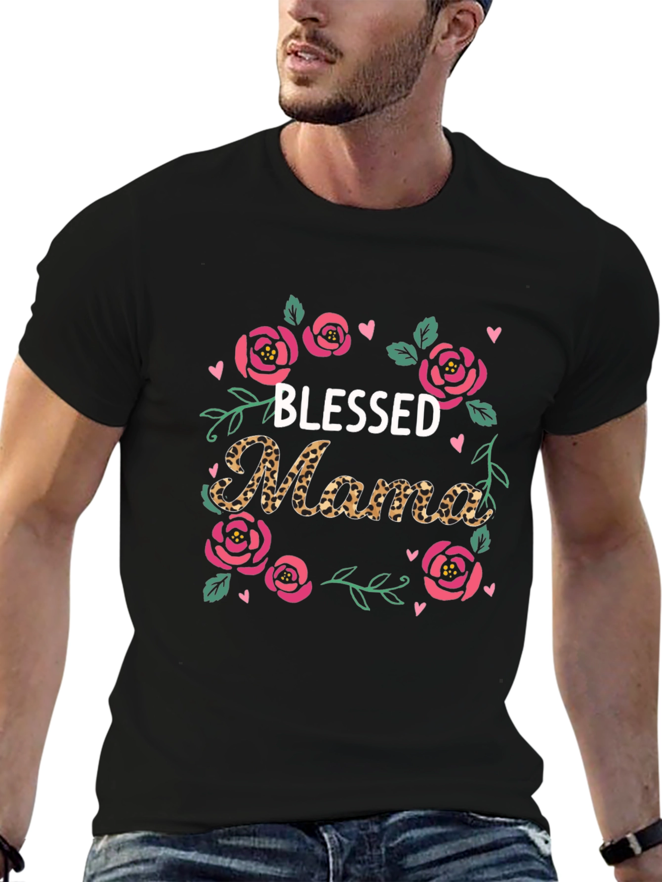 Blessed Mama Floral Graphic T-Shirt