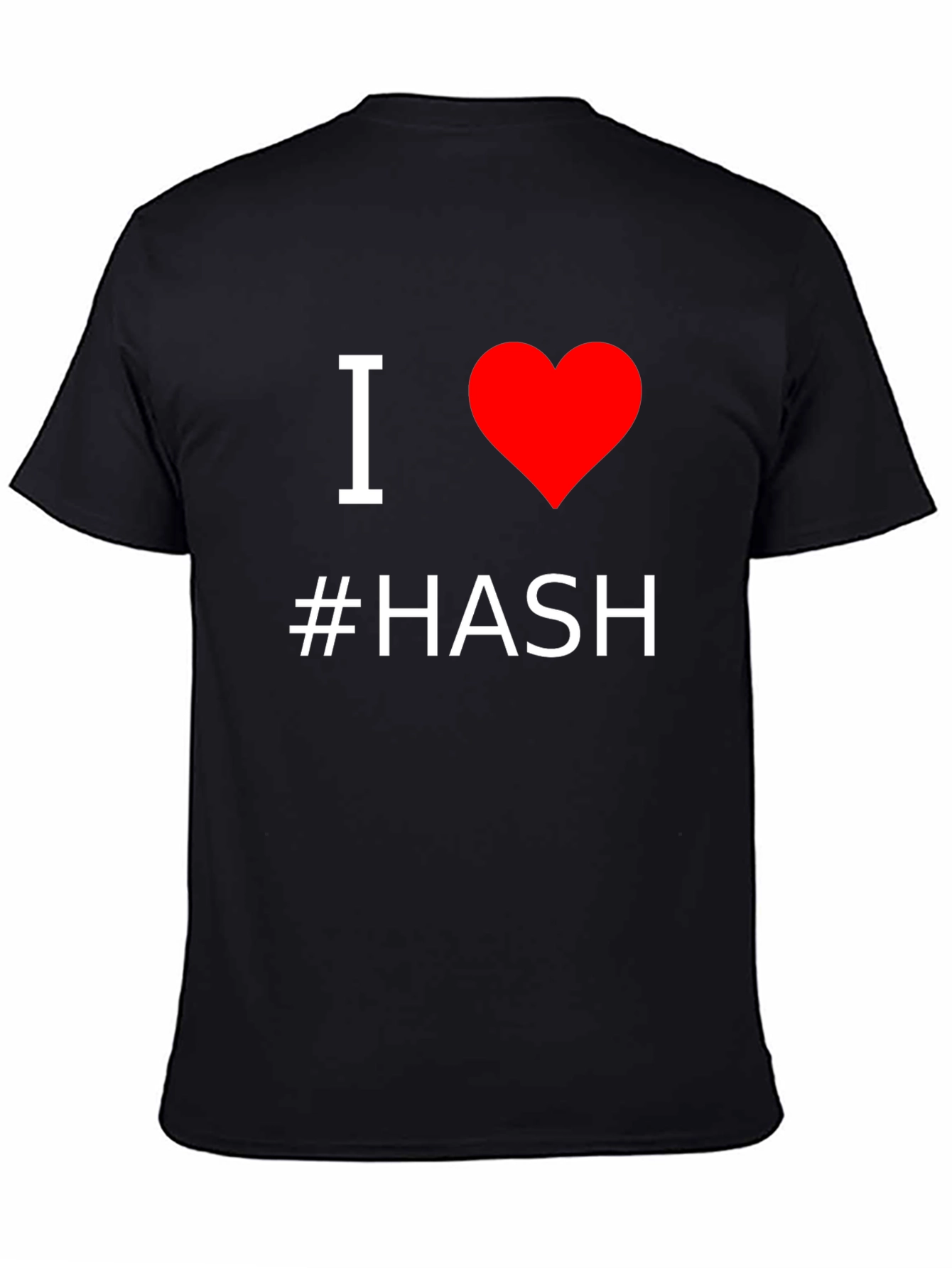 I Love #Hash T-Shirt - Black Cotton Graphic Tee