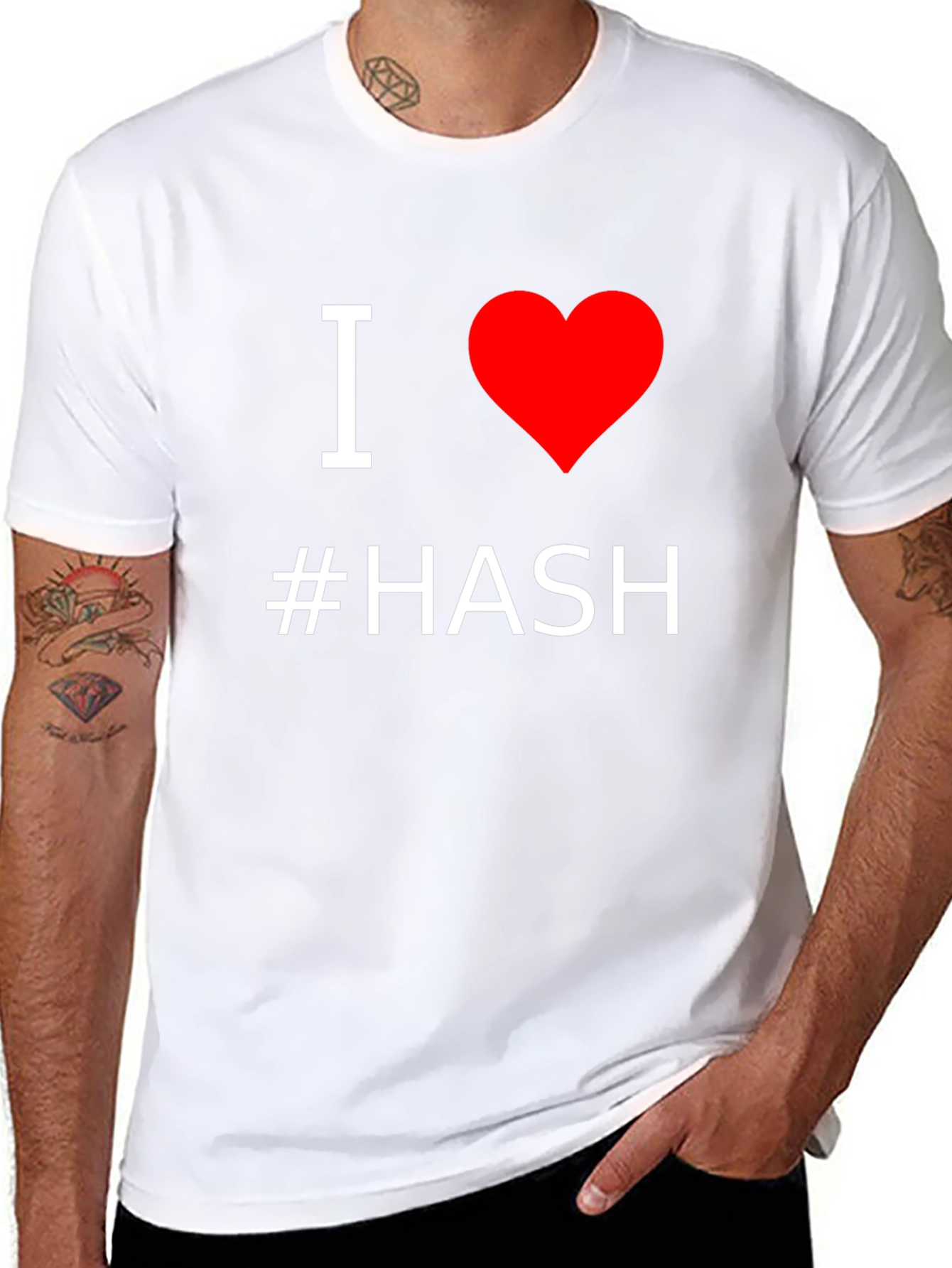 I Love #Hash T-Shirt - Black Cotton Graphic Tee