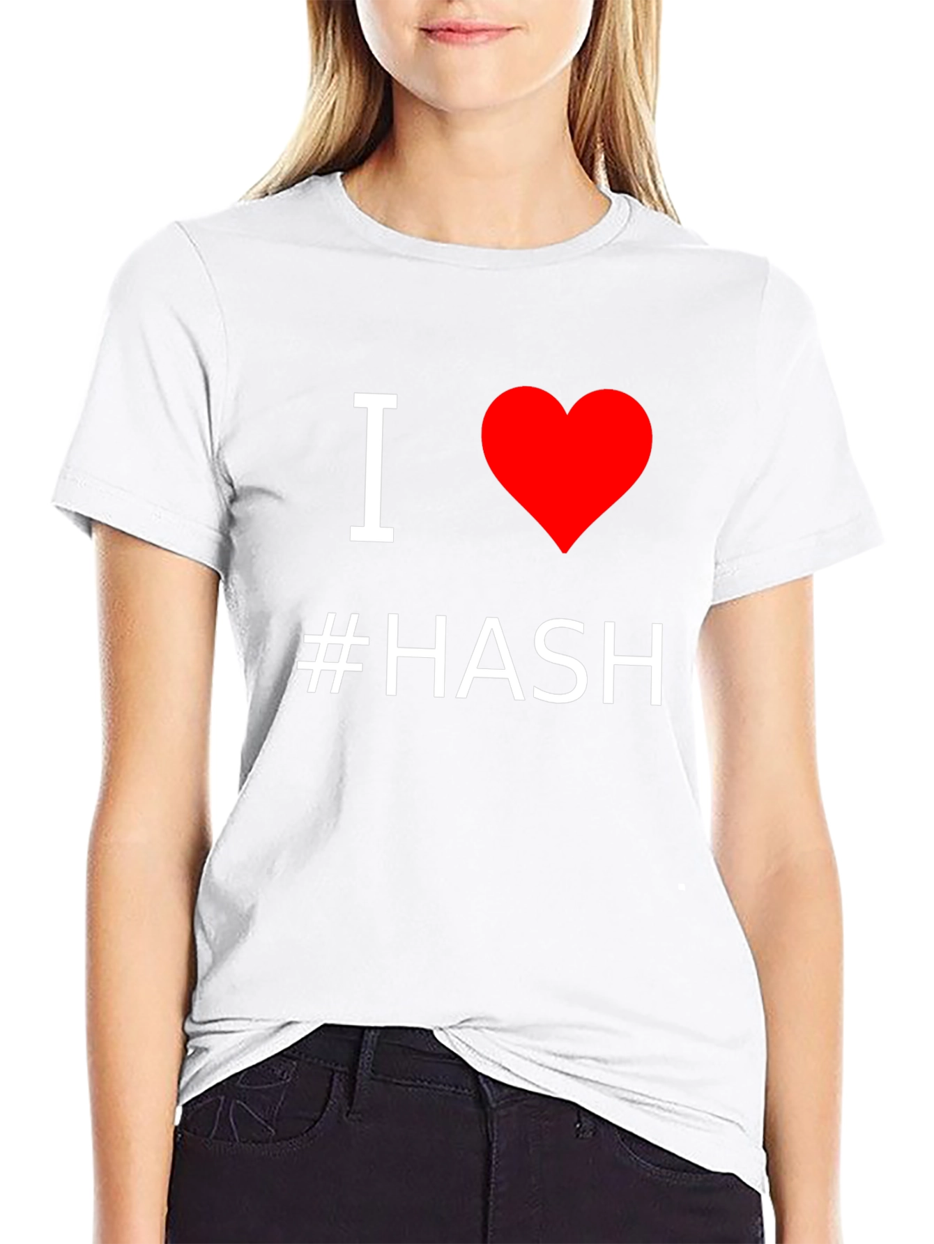 I Love #Hash T-Shirt - Black Cotton Graphic Tee