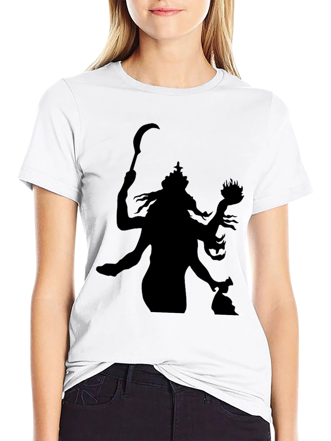 Kali Silhouette Graphic Tee - Black Cotton Comfort