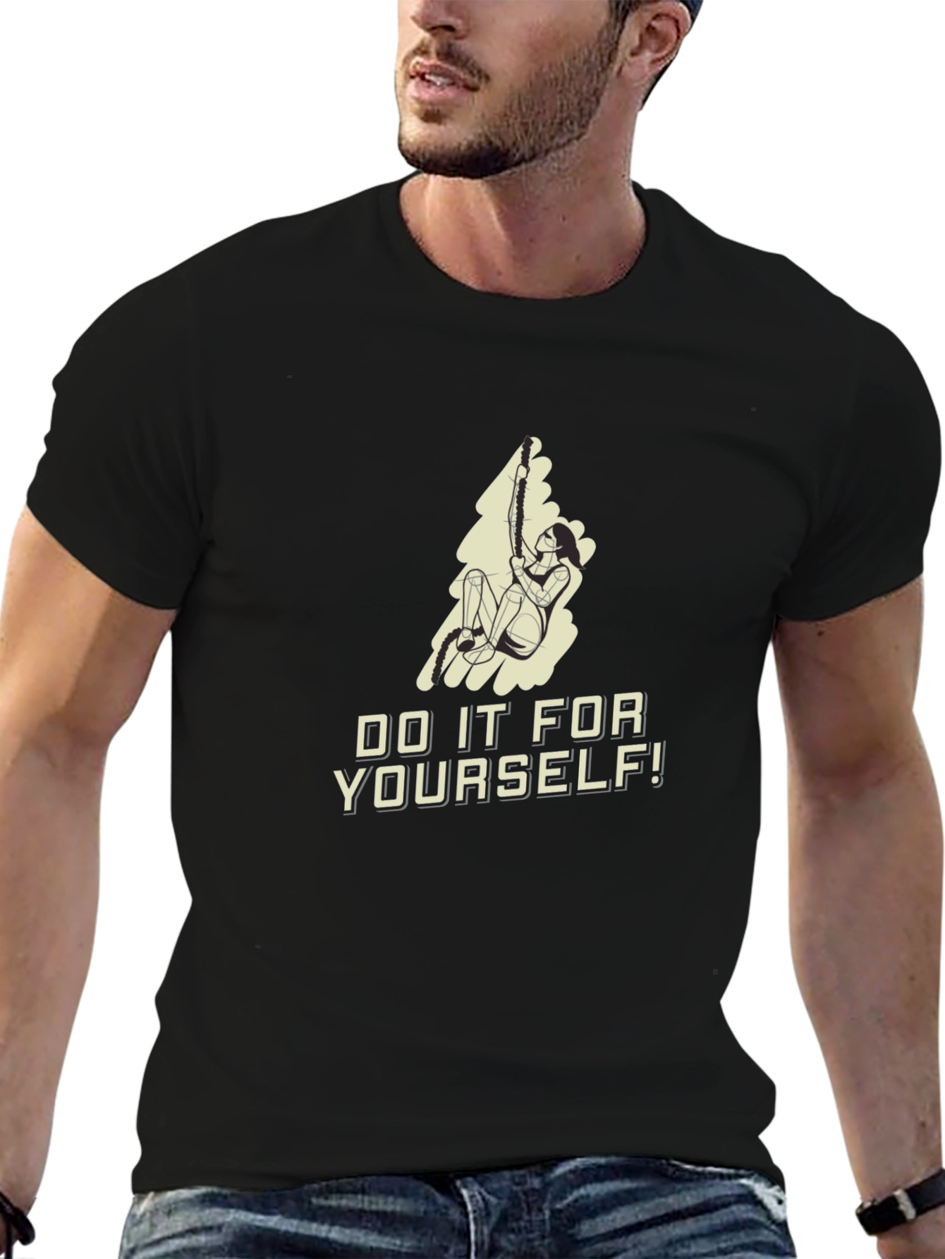 Do It For Yourself! Black Graphic T-Shirt