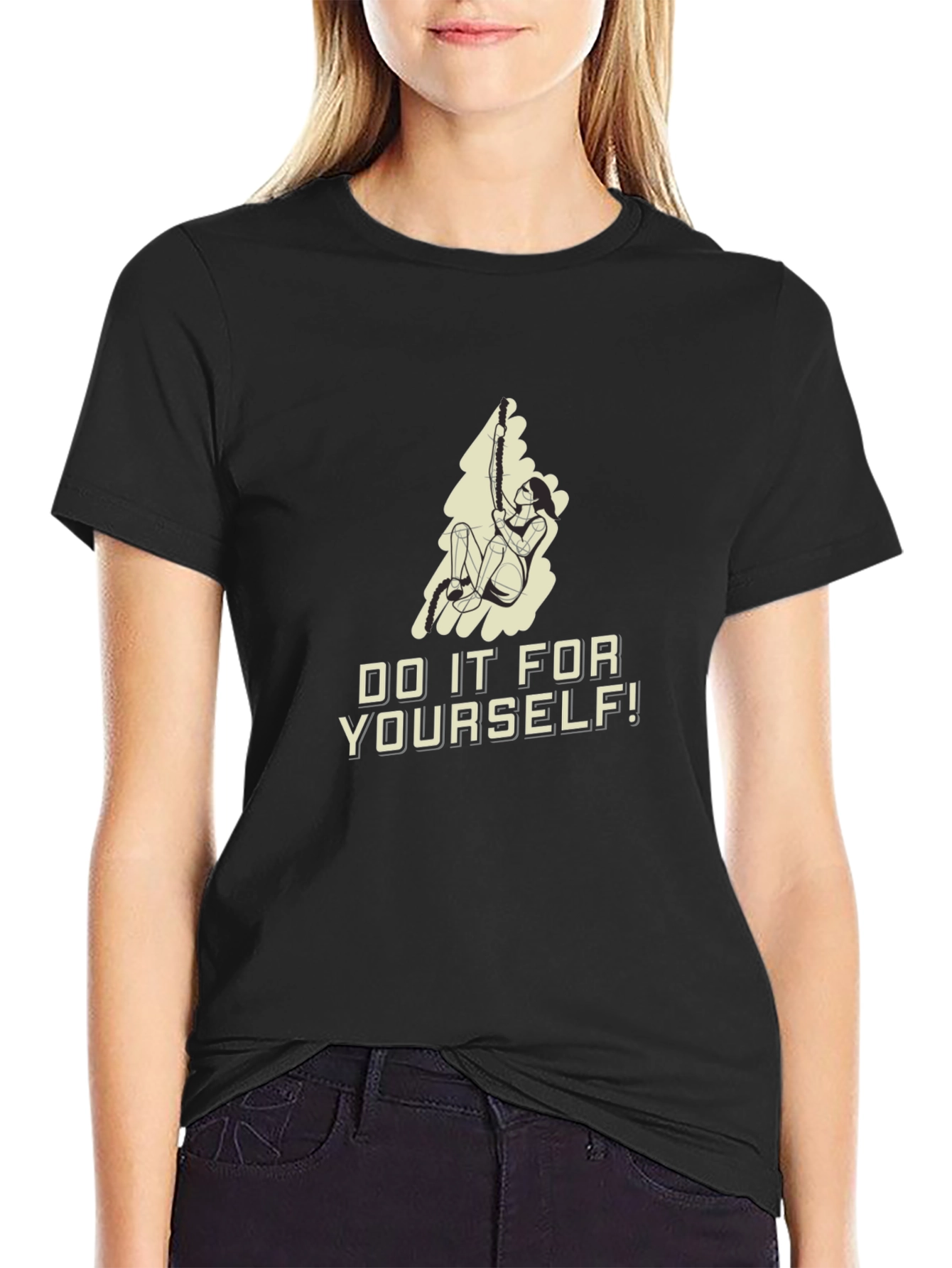 Do It For Yourself! Black Graphic T-Shirt