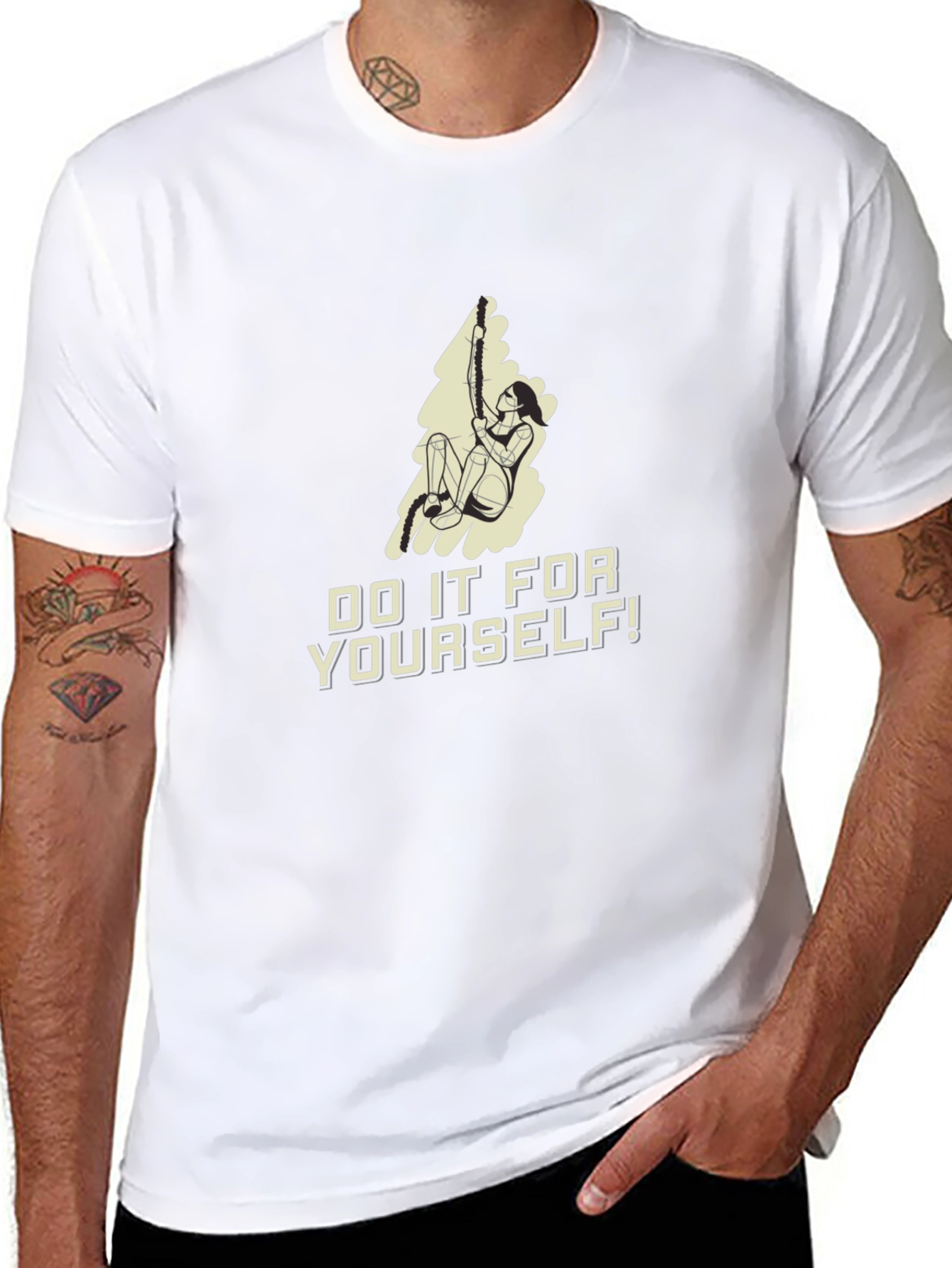 Do It For Yourself! Black Graphic T-Shirt
