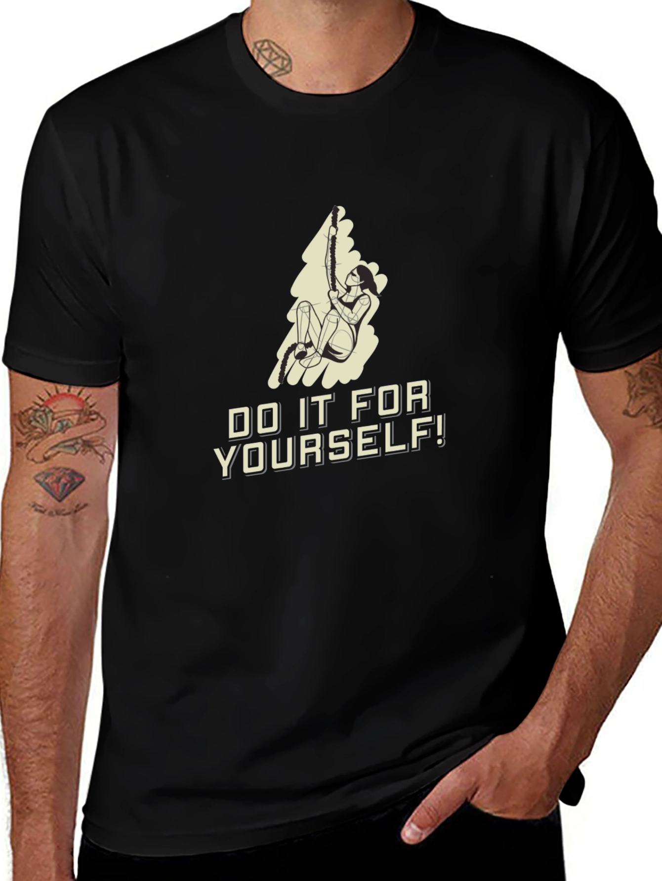 Do It For Yourself! Black Graphic T-Shirt