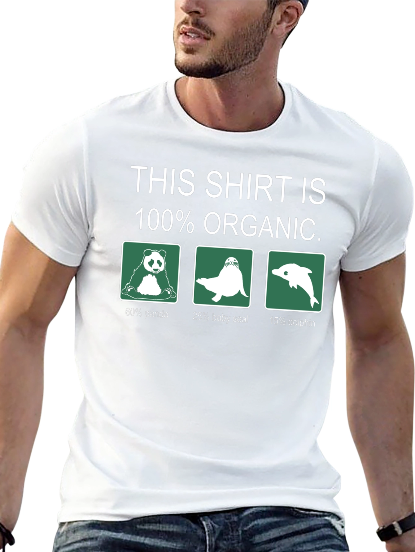Organic Animal Blend T-Shirt - Panda Seal Dolphin