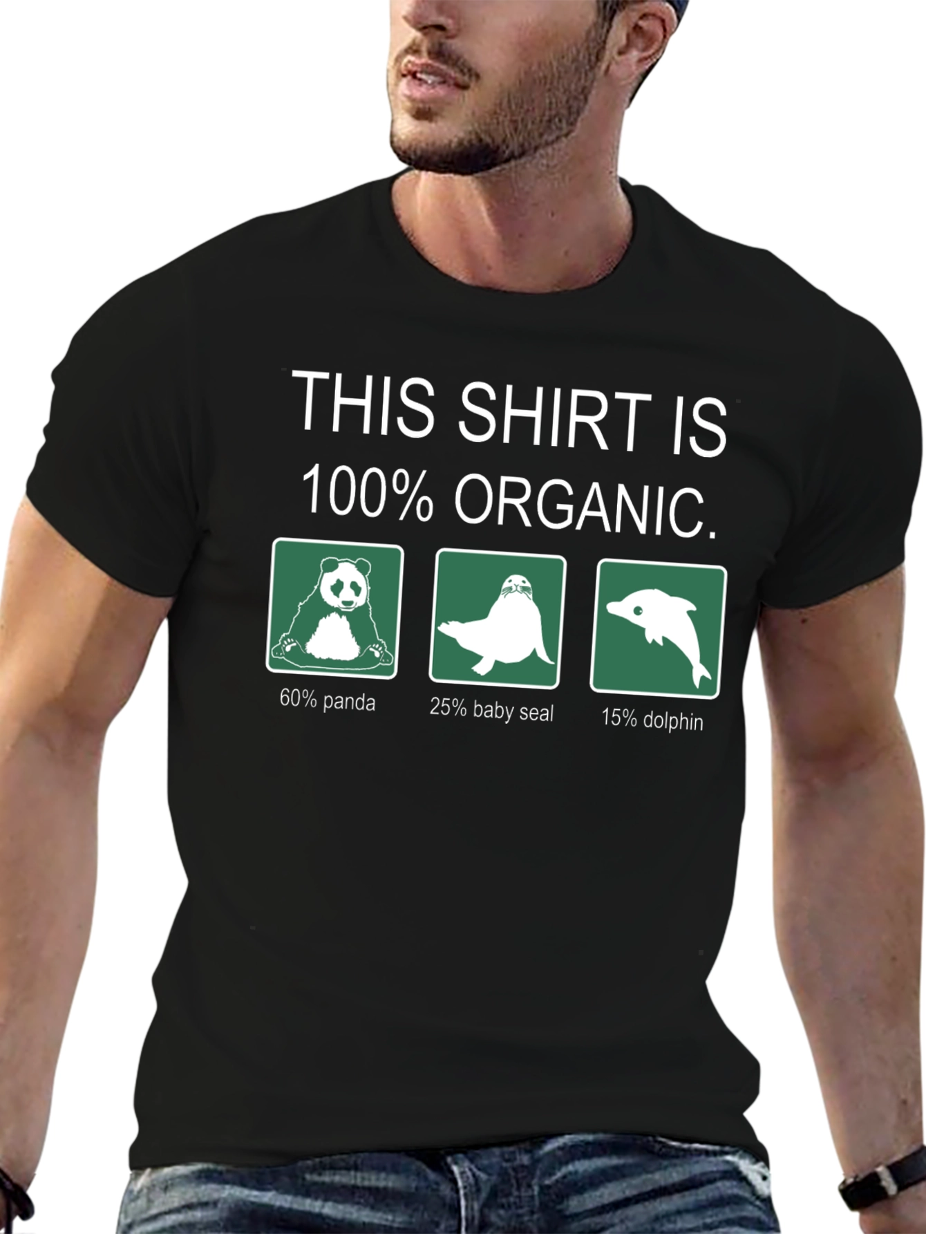 Organic Animal Blend T-Shirt - Panda Seal Dolphin