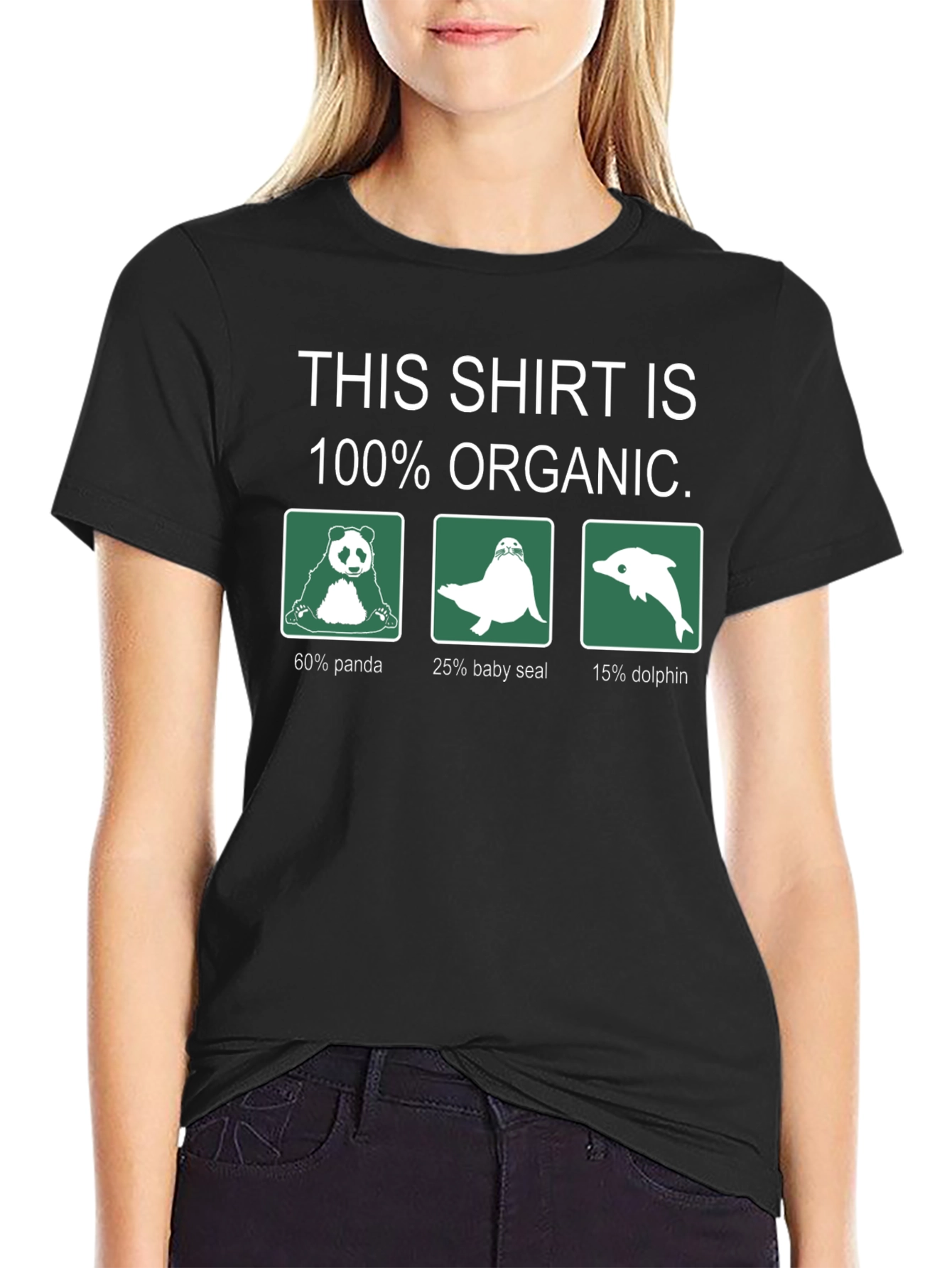 Organic Animal Blend T-Shirt - Panda Seal Dolphin