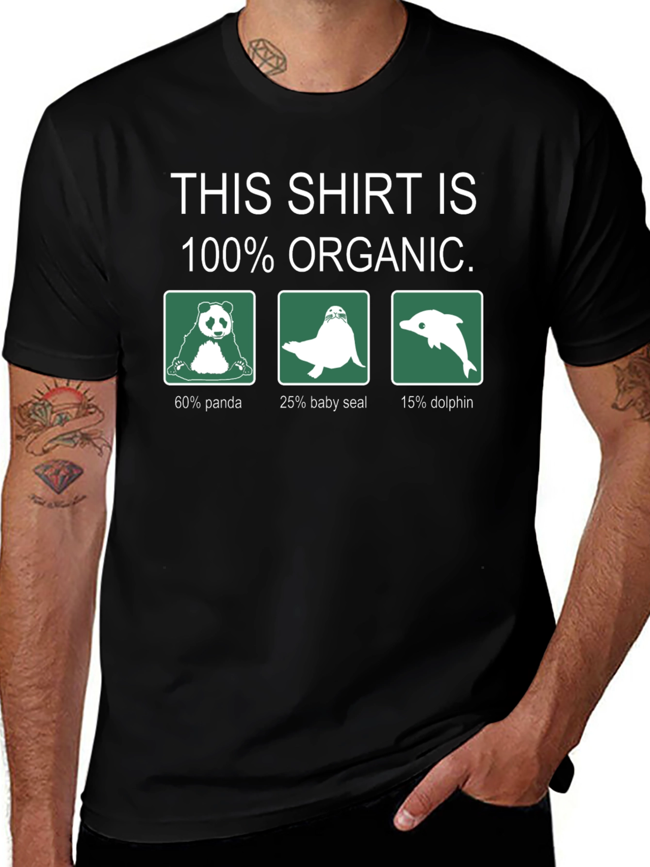 Organic Animal Blend T-Shirt - Panda Seal Dolphin