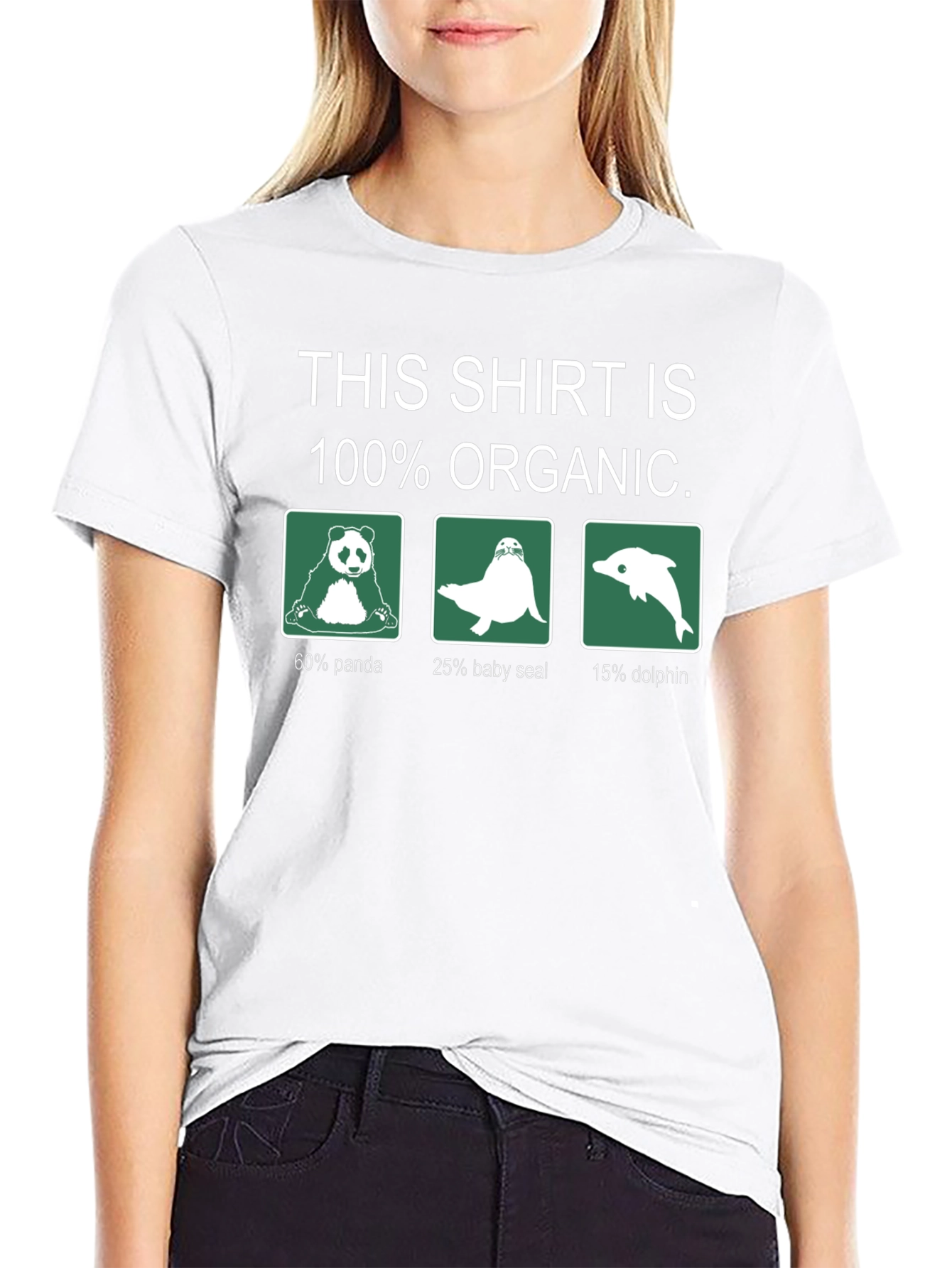 Organic Animal Blend T-Shirt - Panda Seal Dolphin