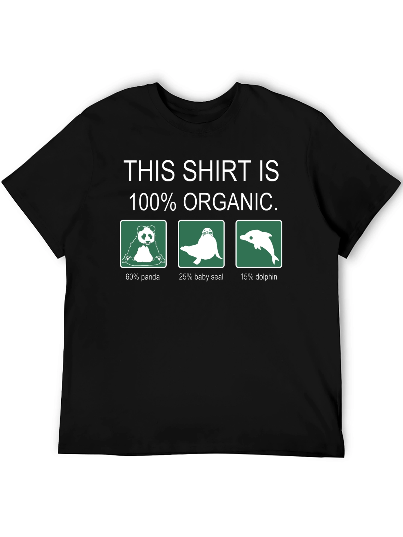 Organic Animal Blend T-Shirt - Panda Seal Dolphin