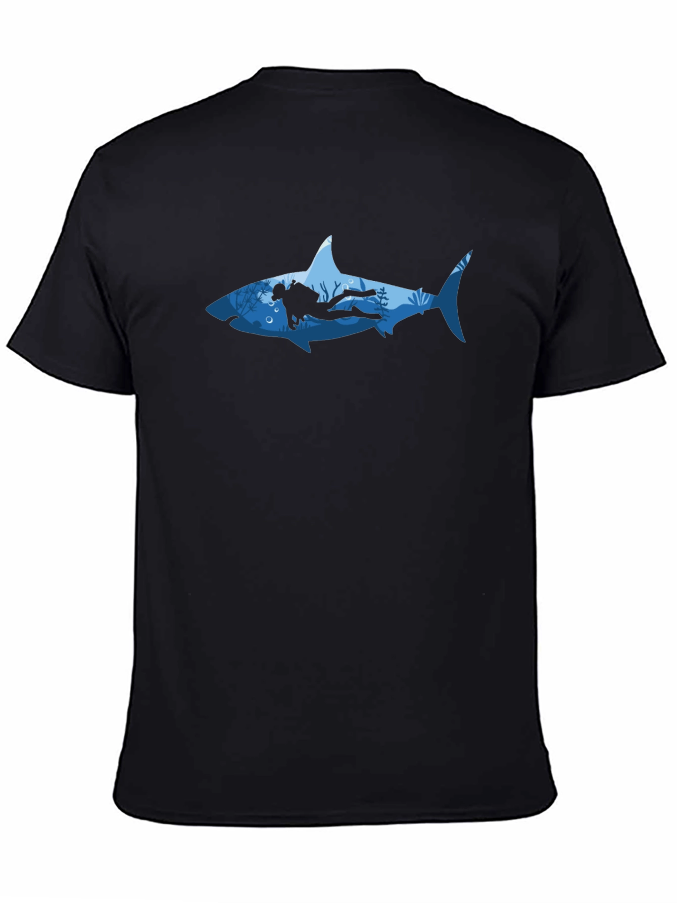 Diver Shark Graphic Tee - Ocean Lover Shirt