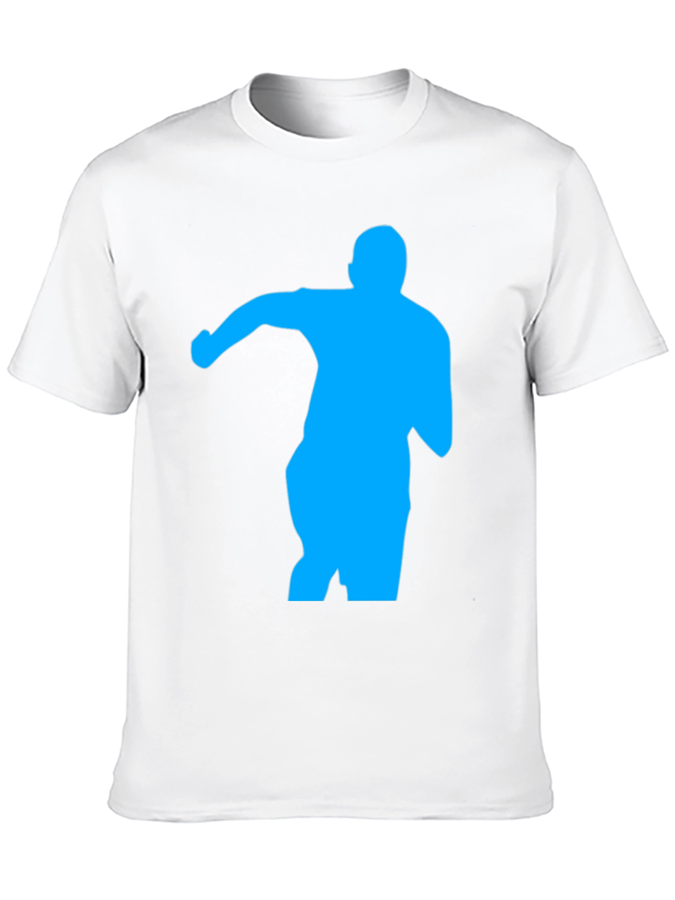Mens Black T-Shirt with Blue Silhouette Graphic