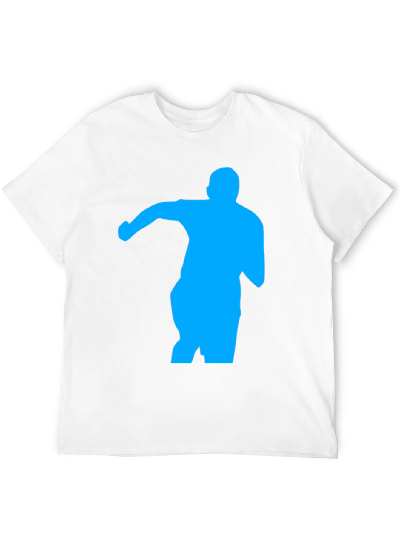 Mens Black T-Shirt with Blue Silhouette Graphic