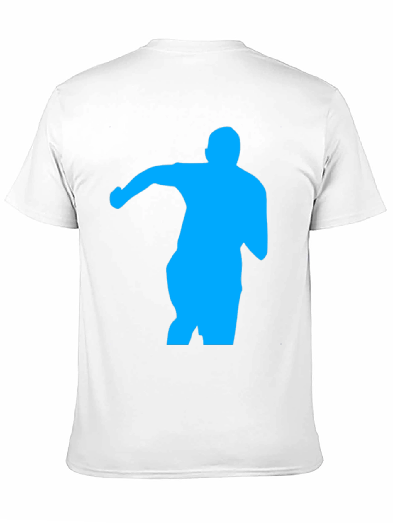 Mens Black T-Shirt with Blue Silhouette Graphic