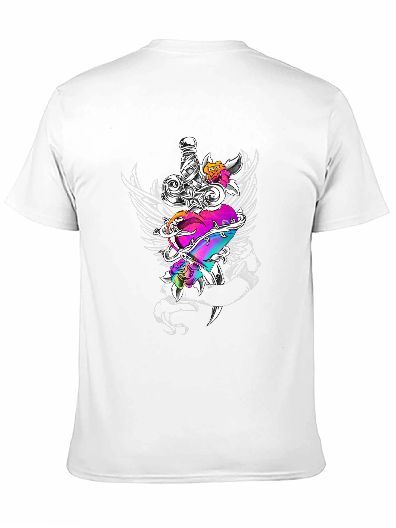 Heart Dagger Graphic Tee - Black