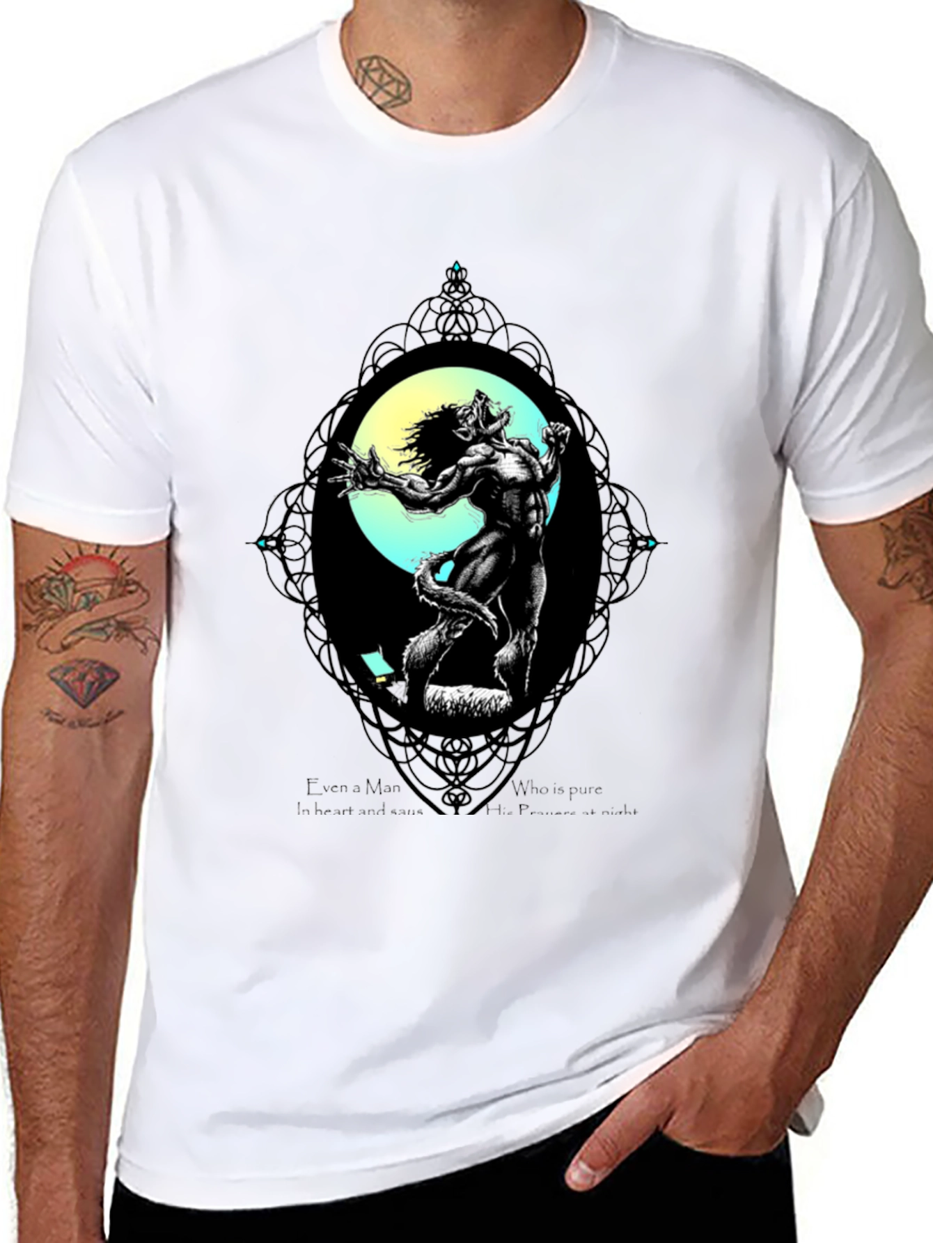 Werewolf Moon Graphic T-Shirt - Black