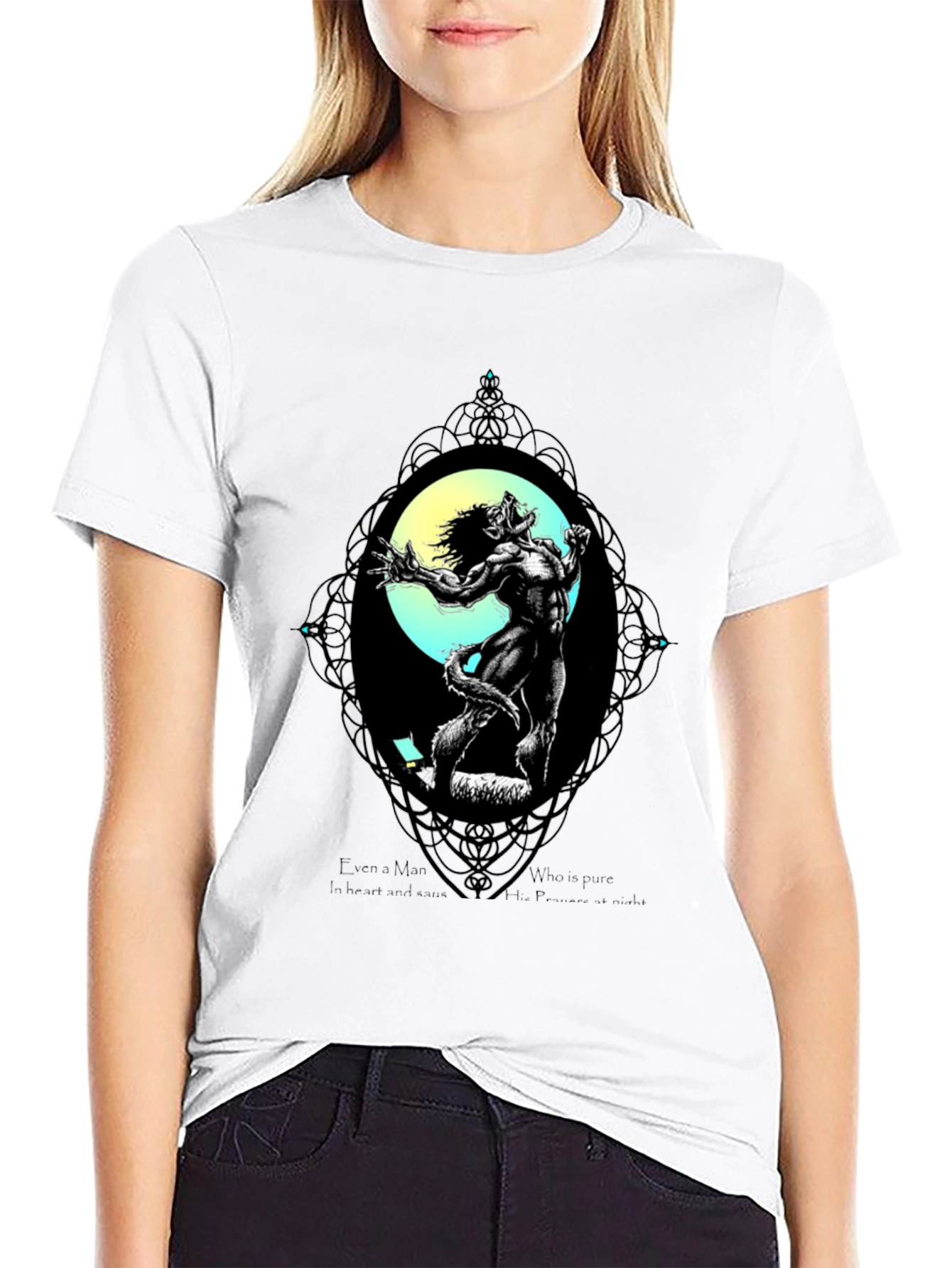 Werewolf Moon Graphic T-Shirt - Black