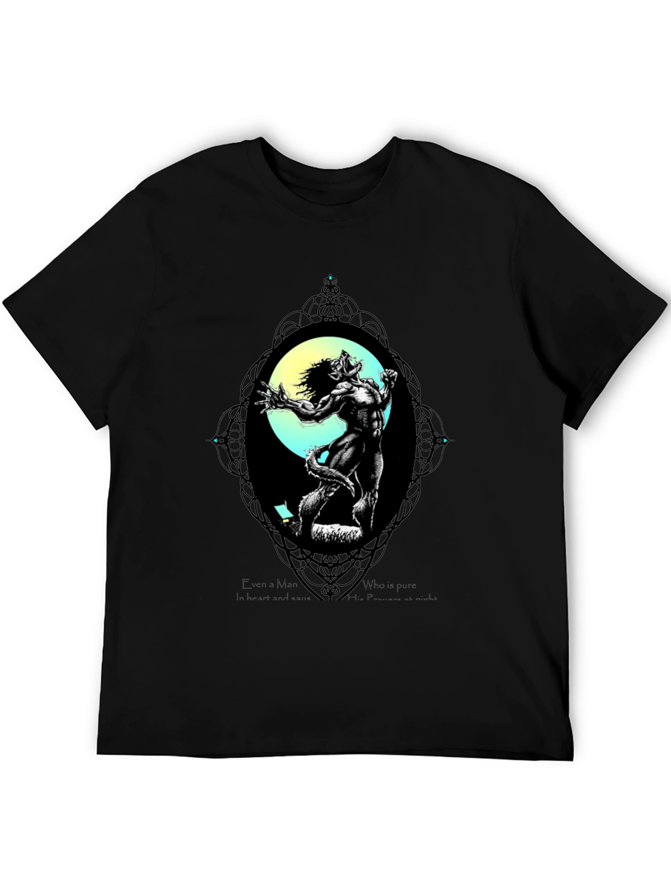 Werewolf Moon Graphic T-Shirt - Black