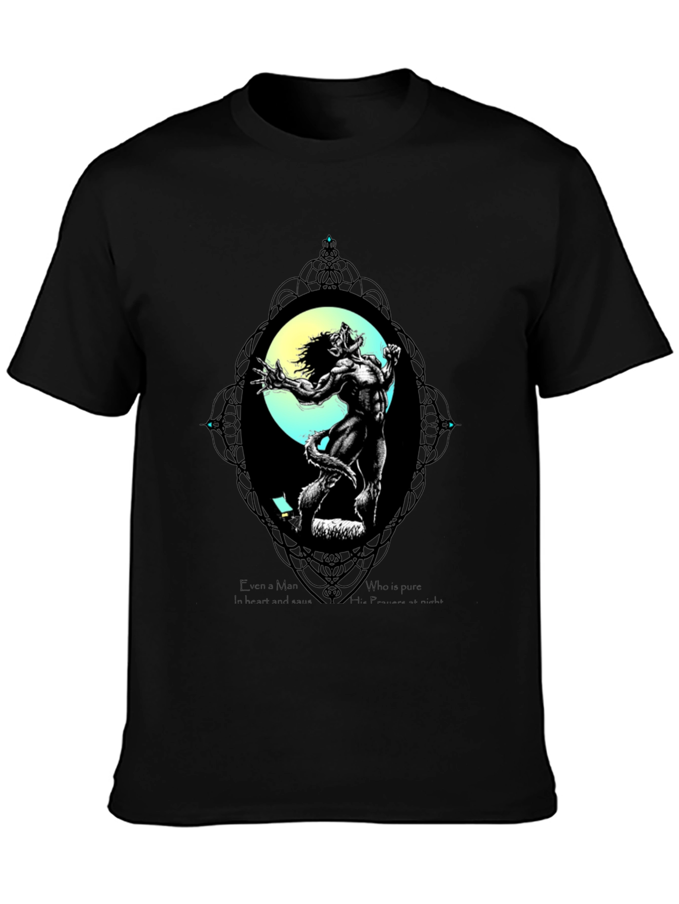 Werewolf Moon Graphic T-Shirt - Black