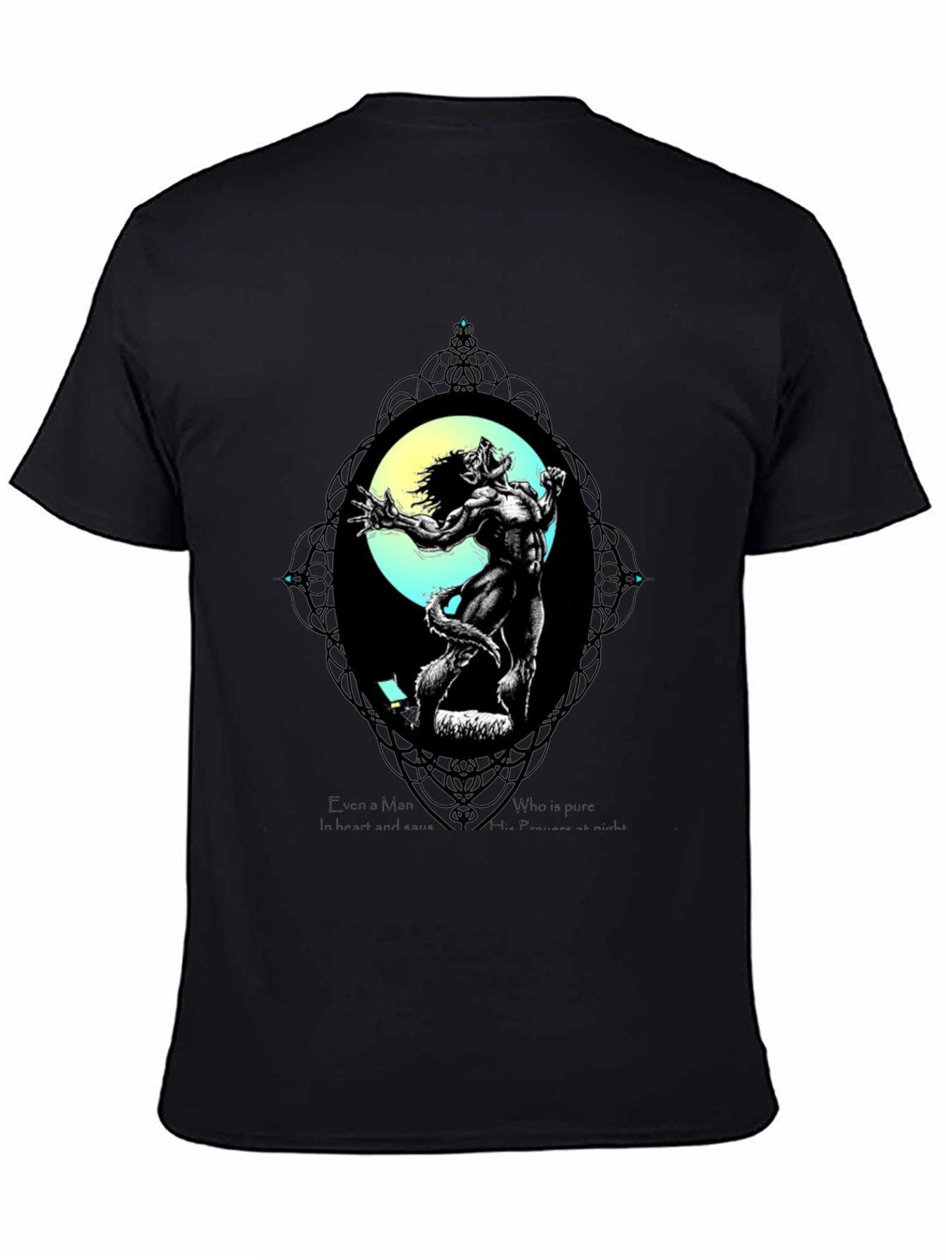 Werewolf Moon Graphic T-Shirt - Black
