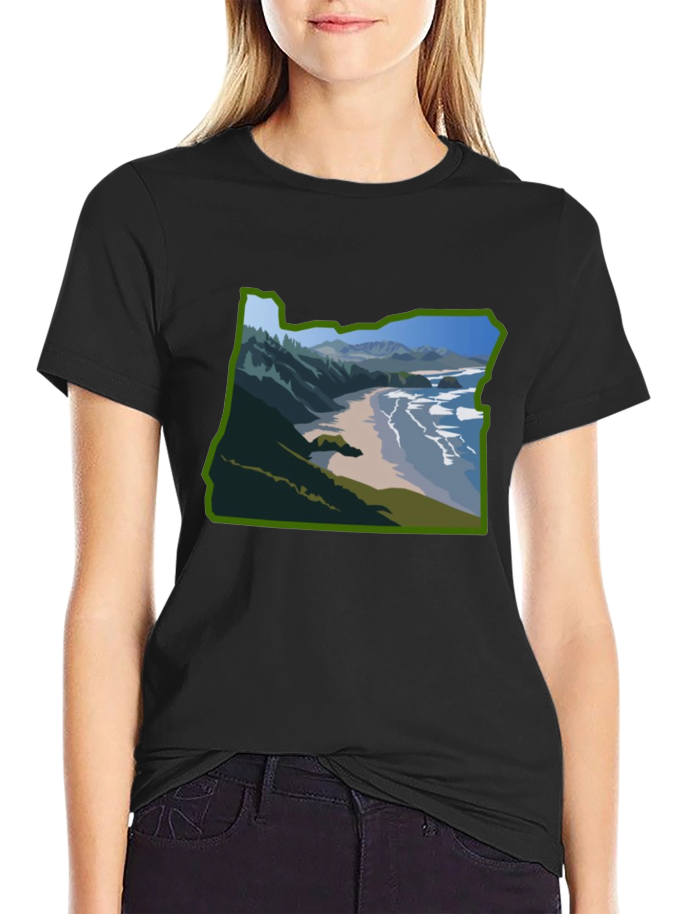Oregon State Coastal T-Shirt - Black