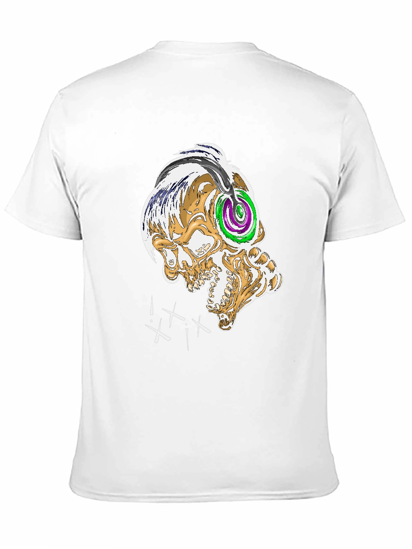 Skull Graphic Tee - Black Crew Neck