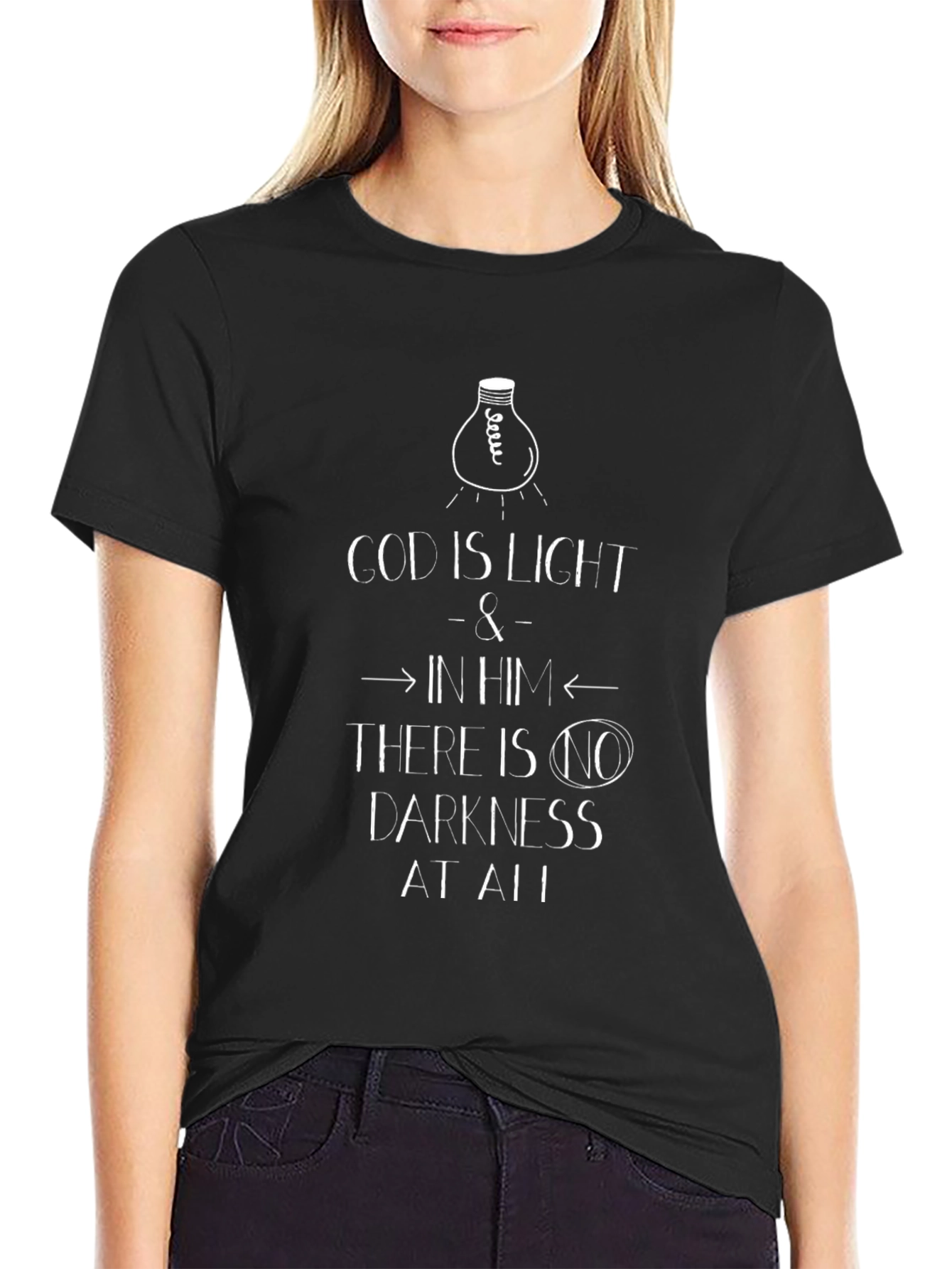 God Is Light Graphic T-Shirt - Black