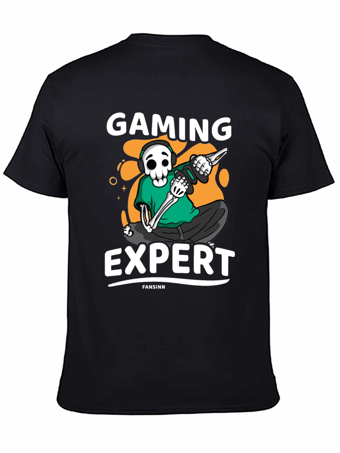 Gaming Expert Skeleton Graphic Tee - Black