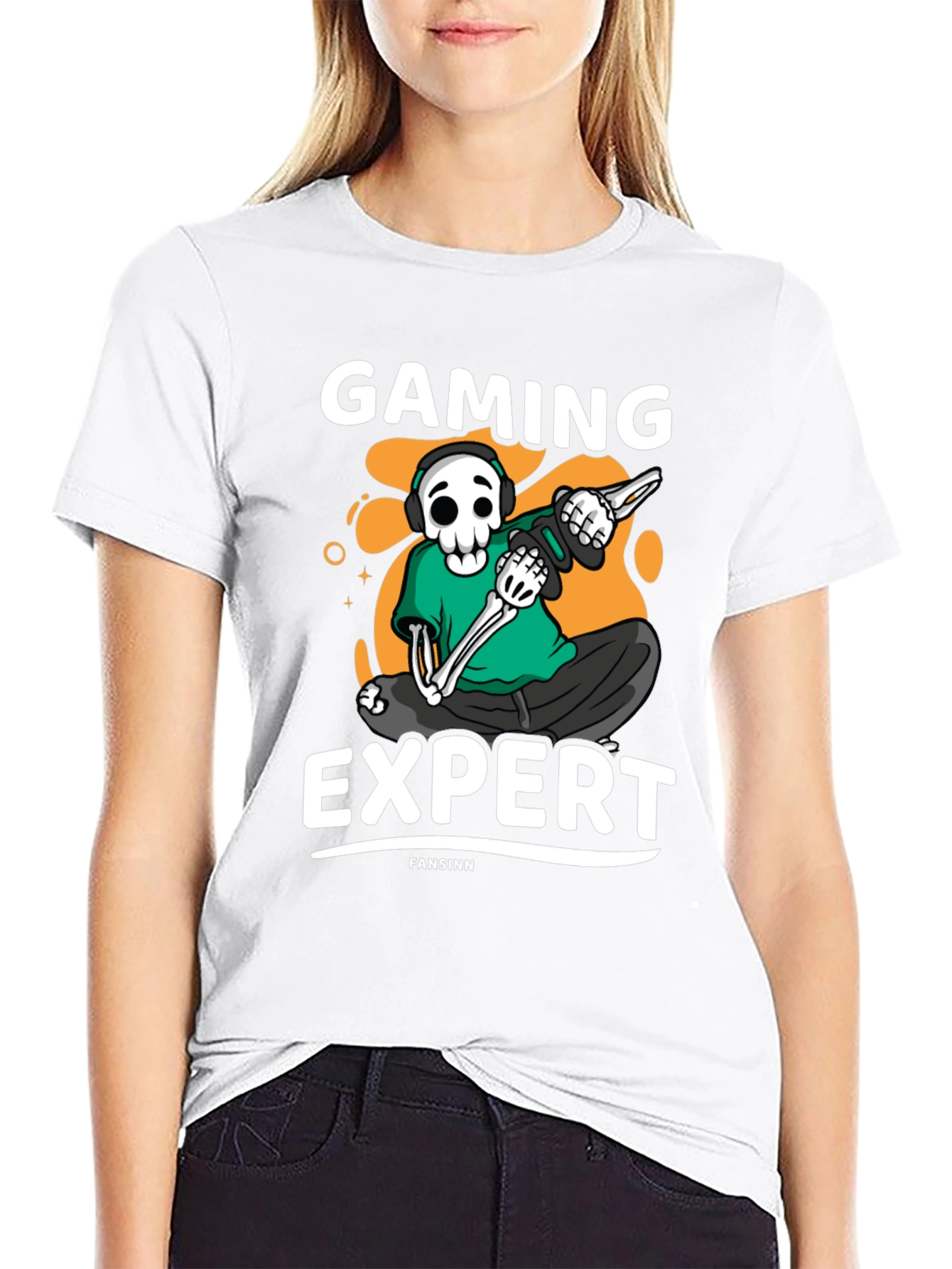 Gaming Expert Skeleton Graphic Tee - Black