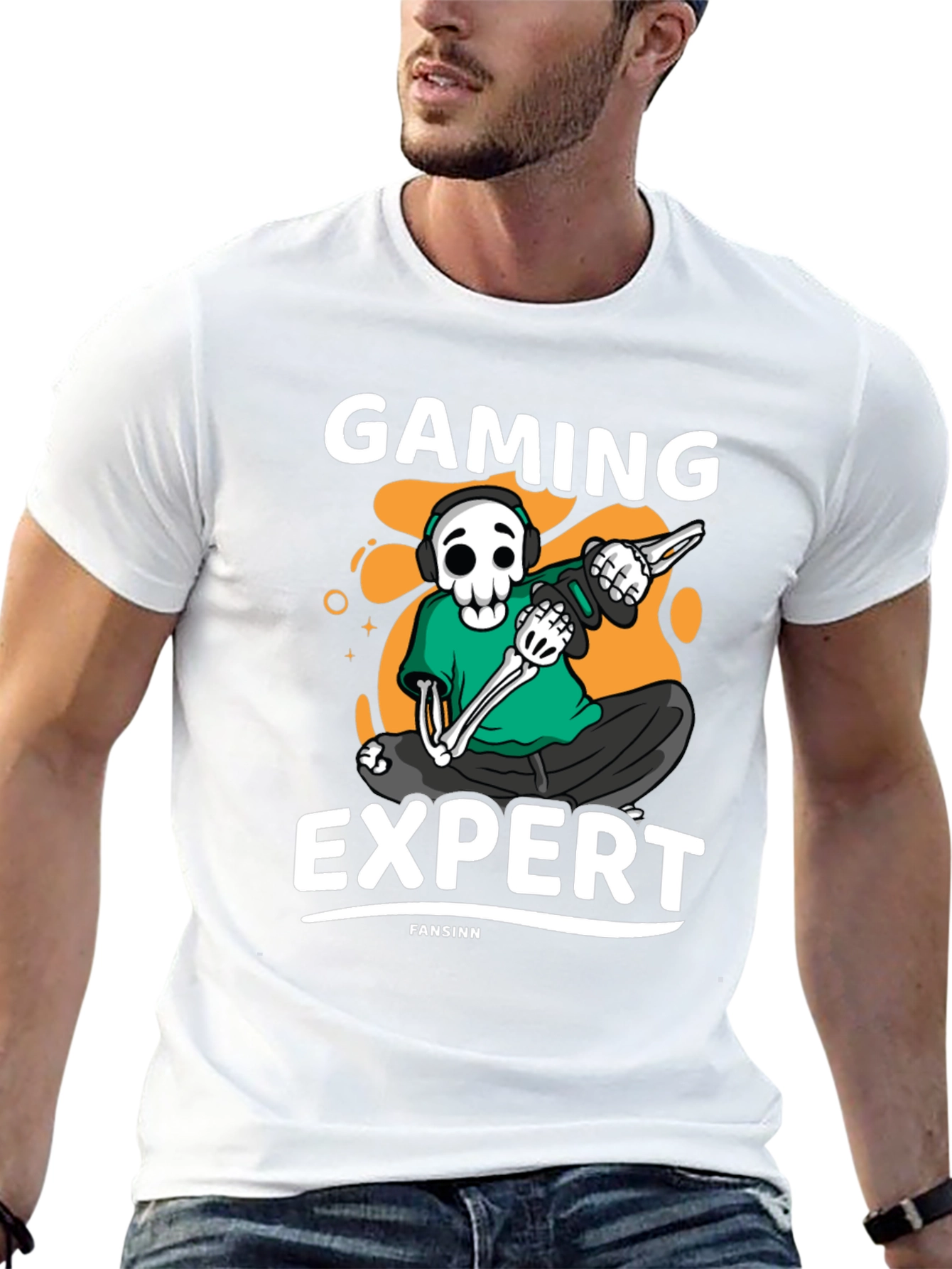 Gaming Expert Skeleton Graphic Tee - Black