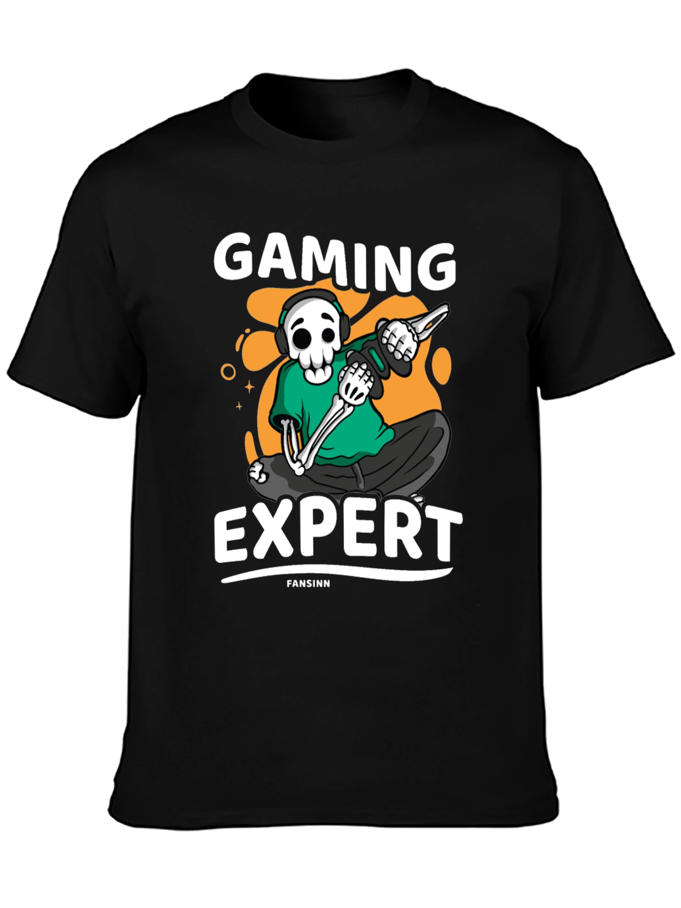 Gaming Expert Skeleton Graphic Tee - Black