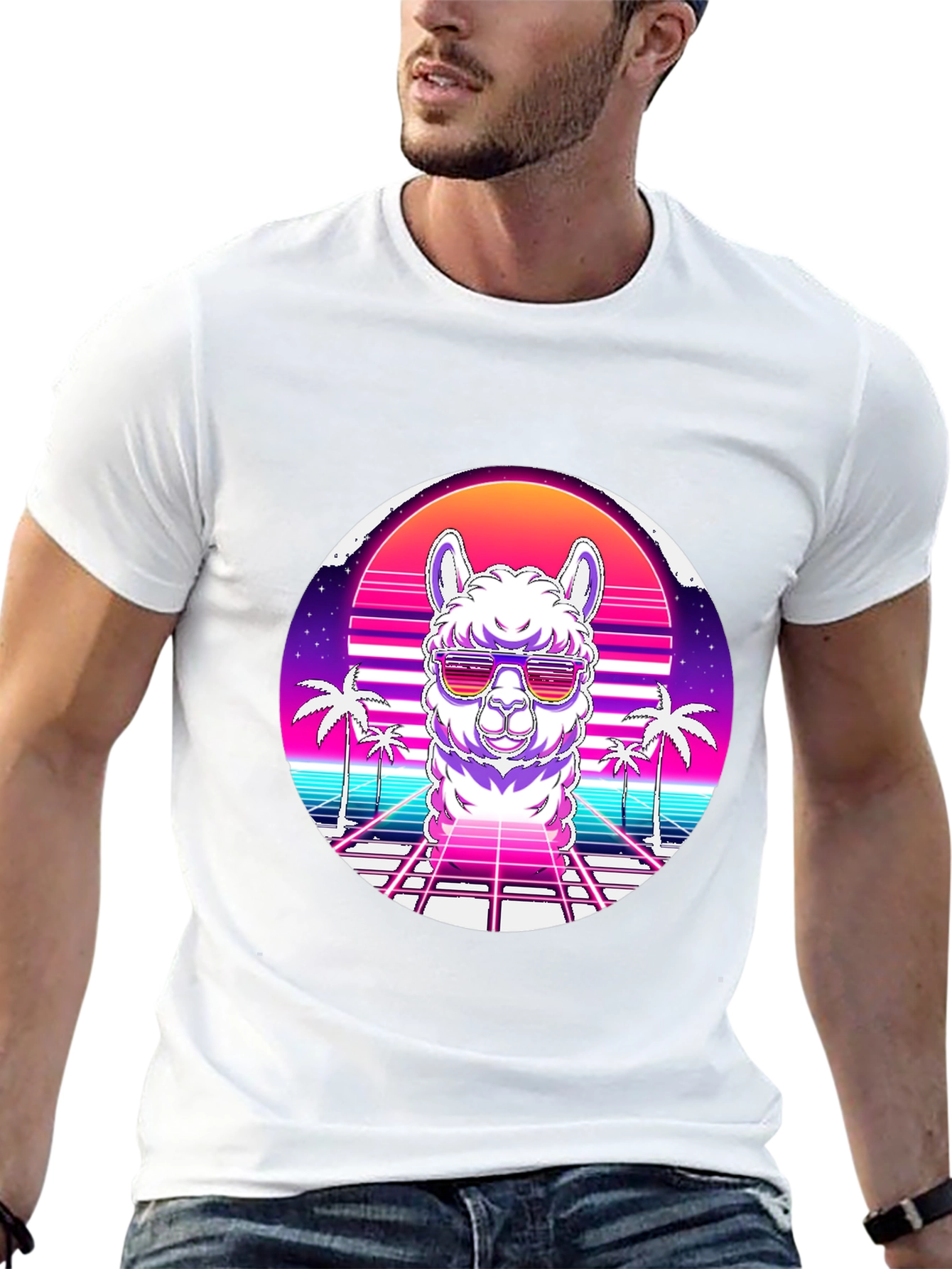 Retro Alpaca Graphic Tee - Cool & Unique Design