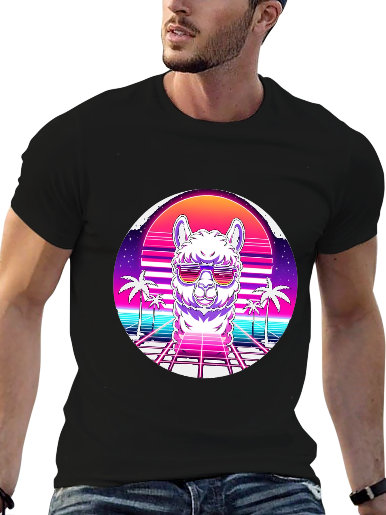 Retro Alpaca Graphic Tee - Cool & Unique Design
