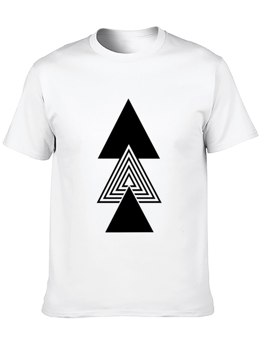 Abstract Triangle Graphic Black T-Shirt