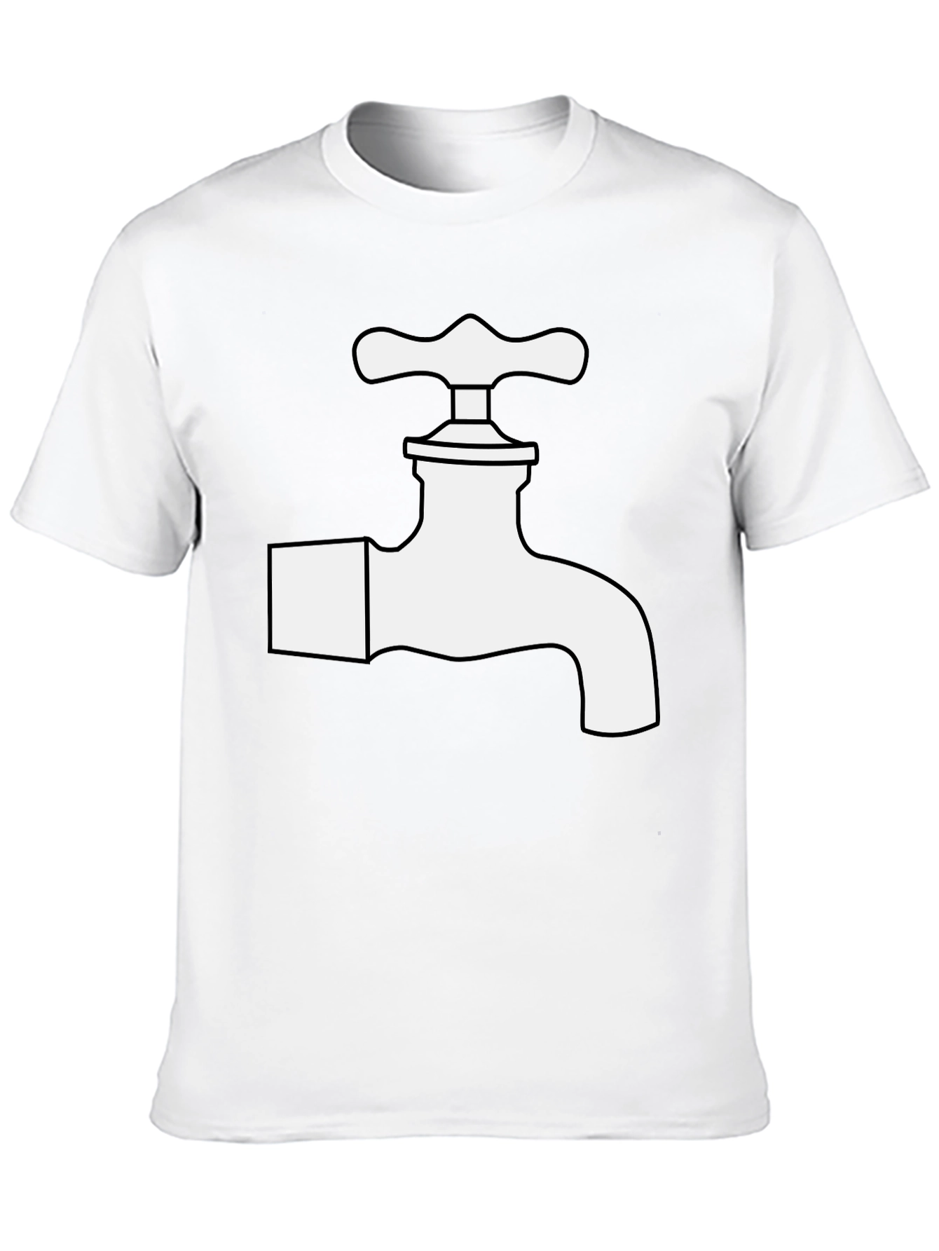Faucet Graphic Tee - Black Cotton Blend T-Shirt