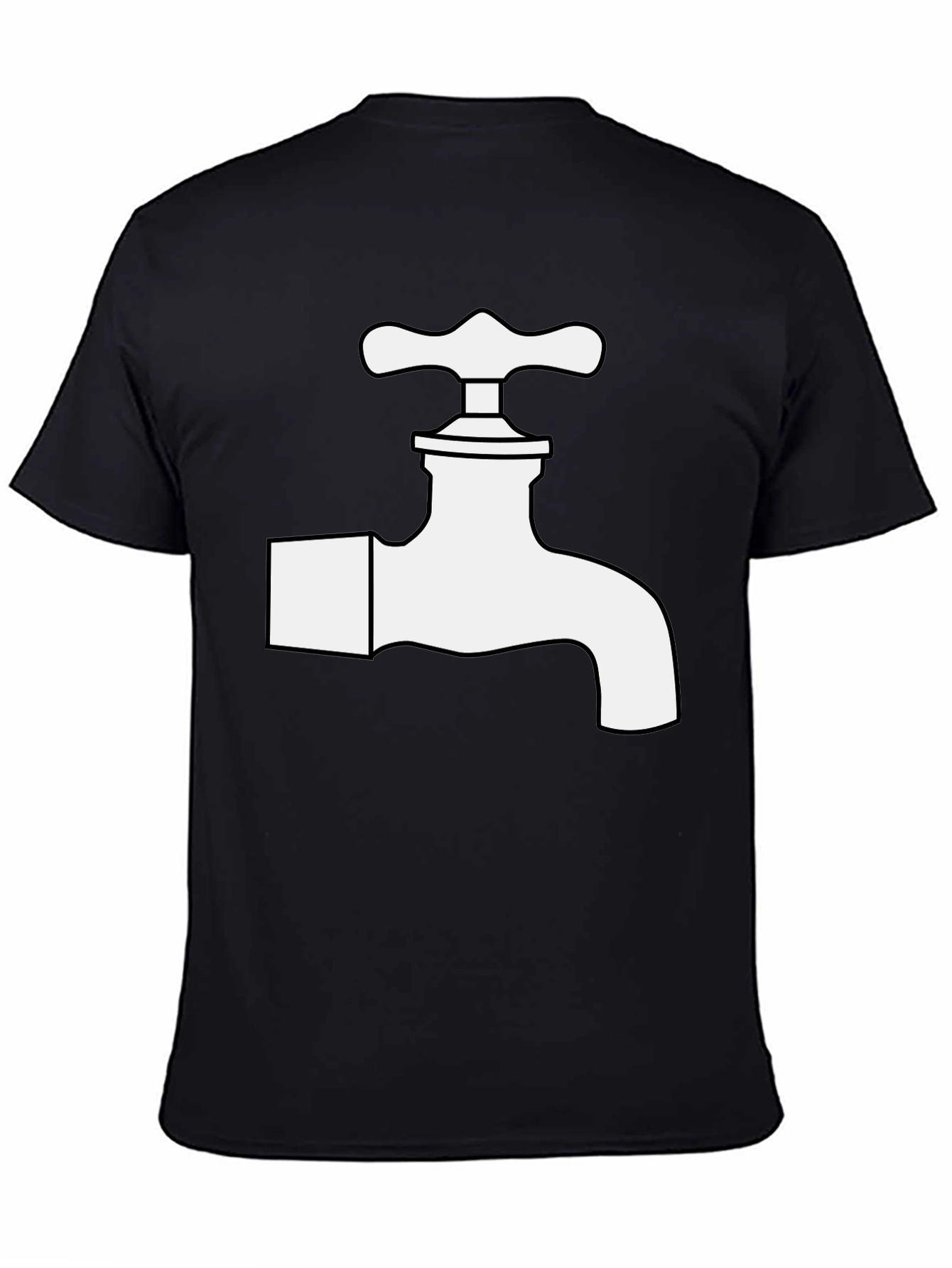 Faucet Graphic Tee - Black Cotton Blend T-Shirt