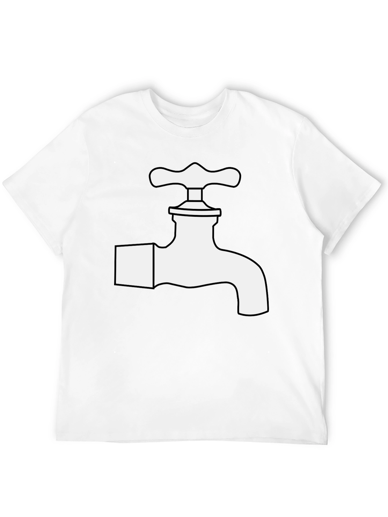 Faucet Graphic Tee - Black Cotton Blend T-Shirt