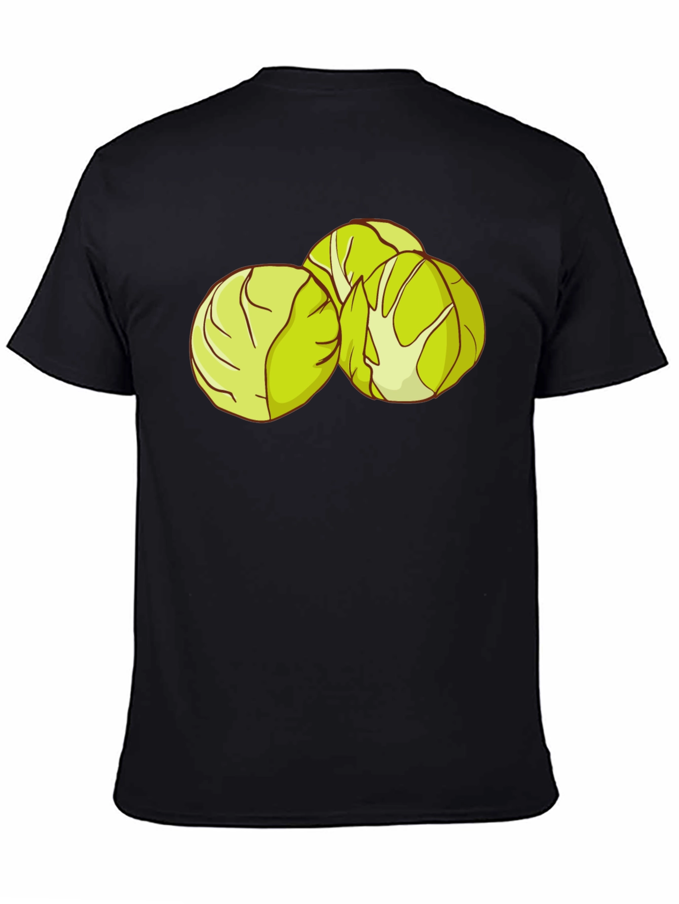 Brussels Sprouts Graphic Tee - Black Cotton T-Shirt