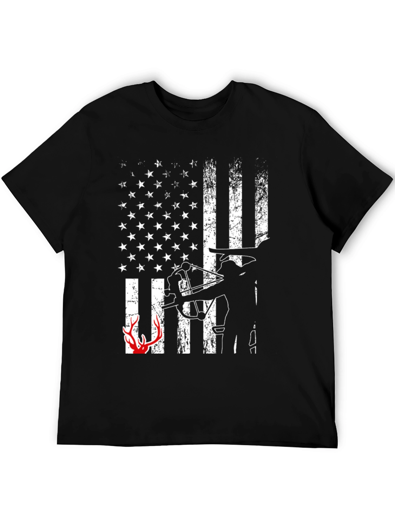 American Flag Bow Hunter T-Shirt - Deer Hunting Tee