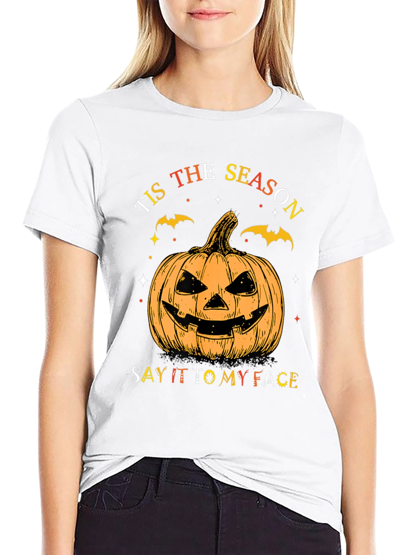 Tis The Season Halloween Pumpkin Face T-Shirt