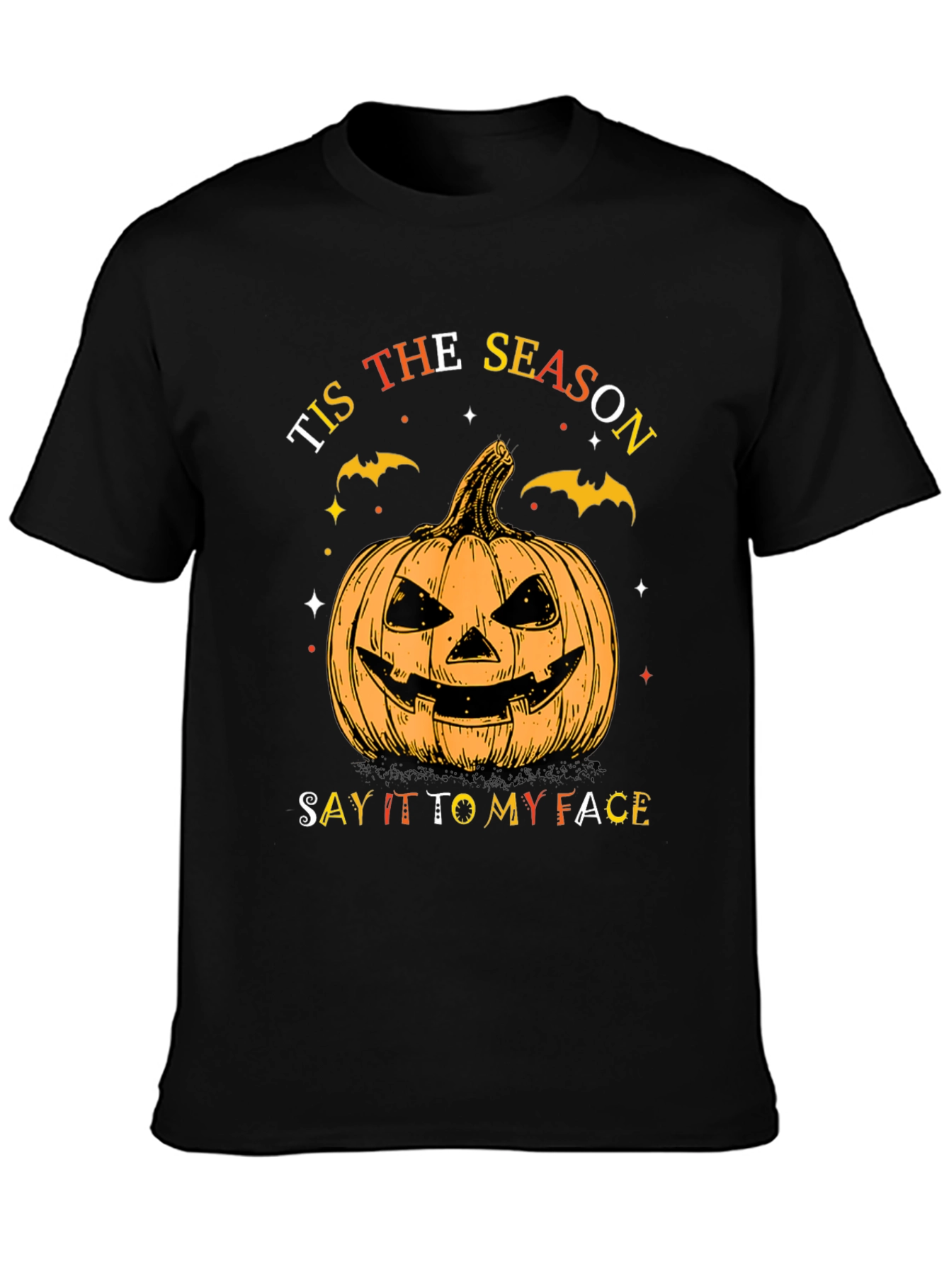 Tis The Season Halloween Pumpkin Face T-Shirt