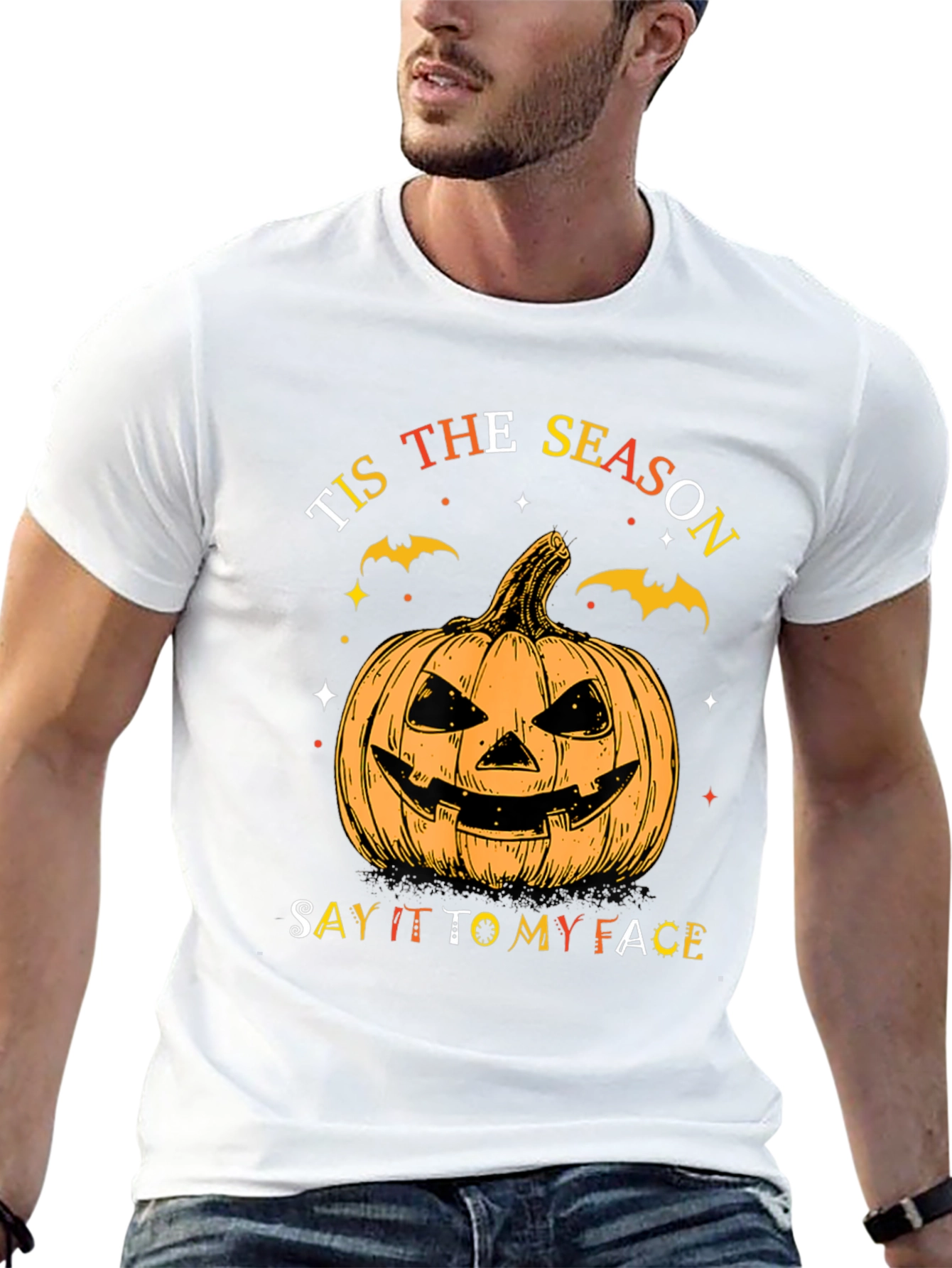 Tis The Season Halloween Pumpkin Face T-Shirt