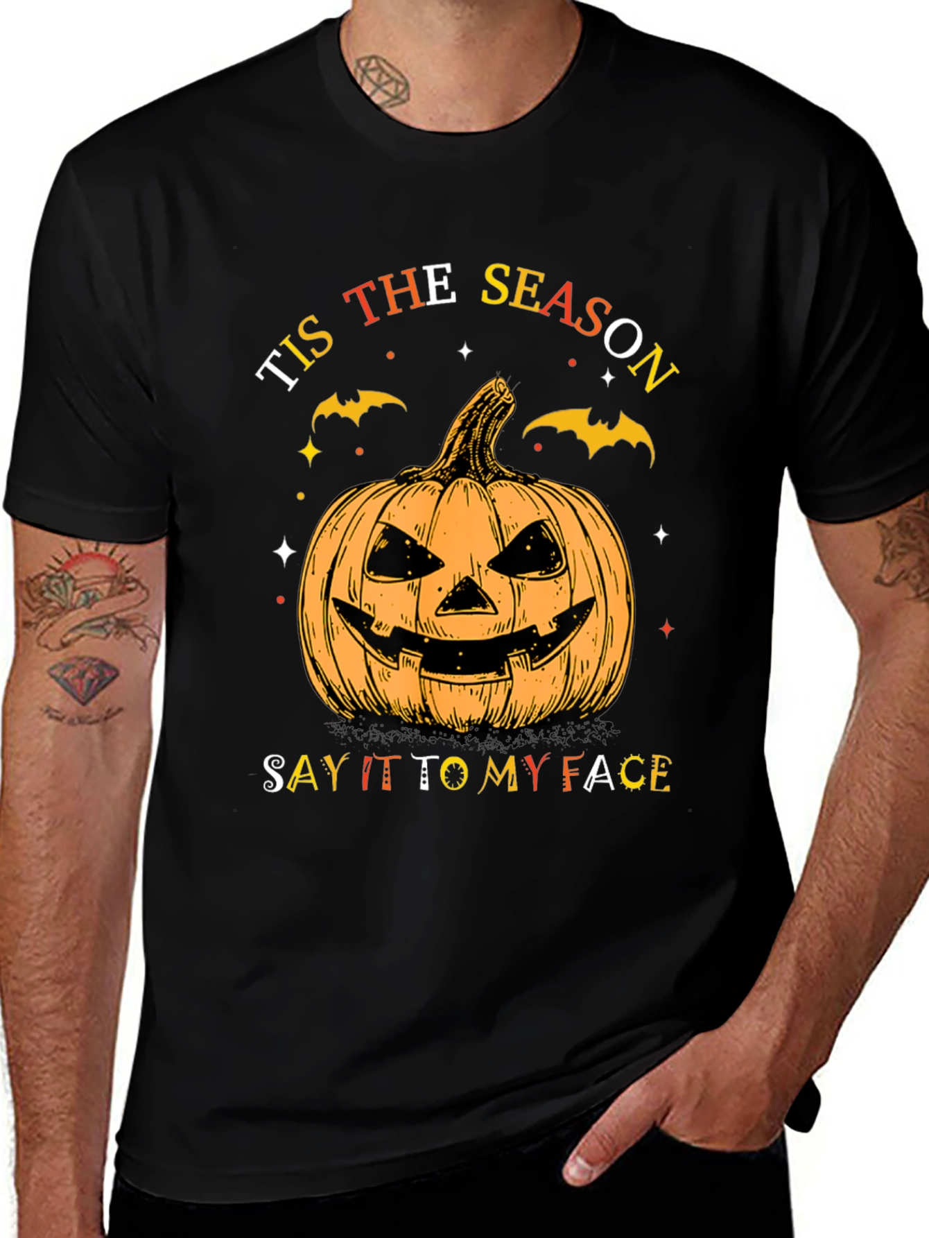 Tis The Season Halloween Pumpkin Face T-Shirt