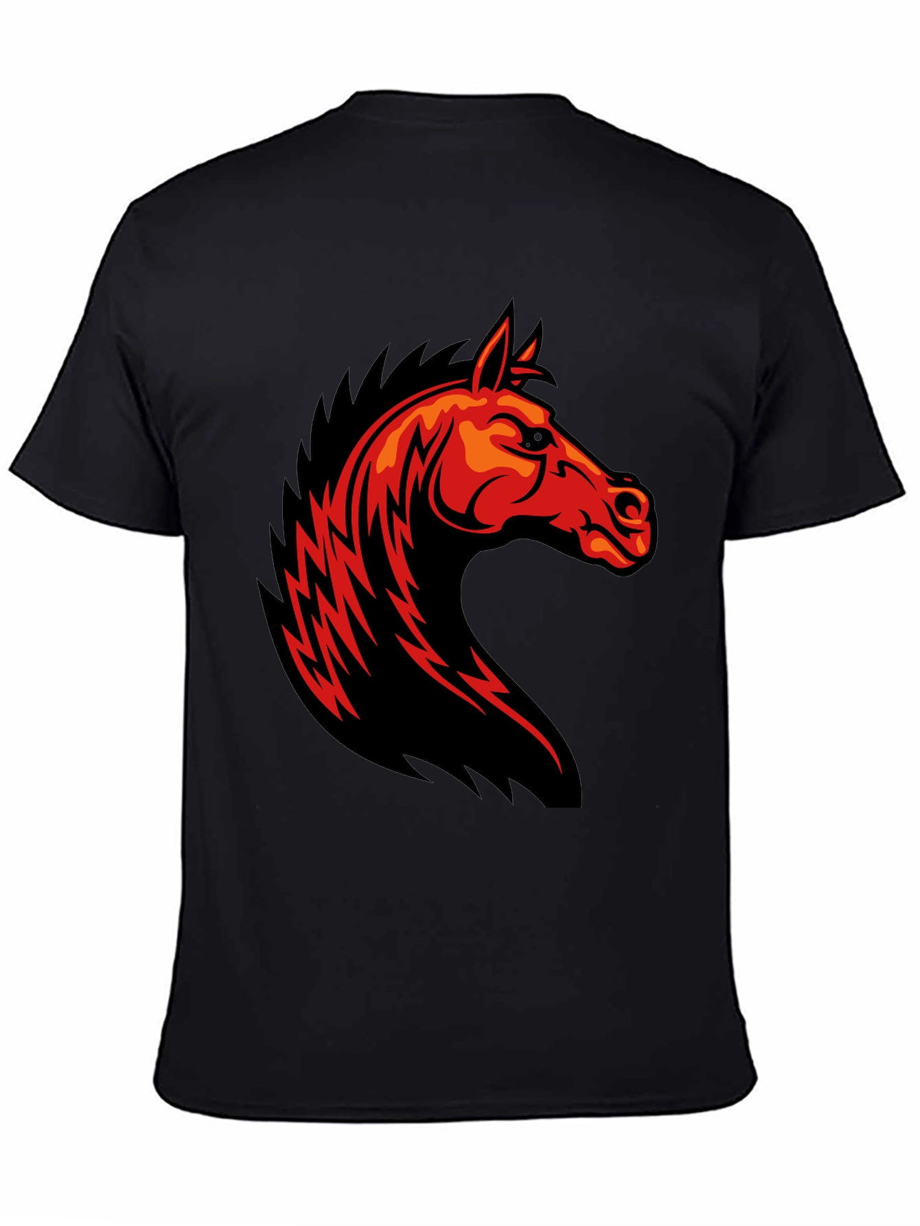 Fiery Horse Graphic T-Shirt - Black