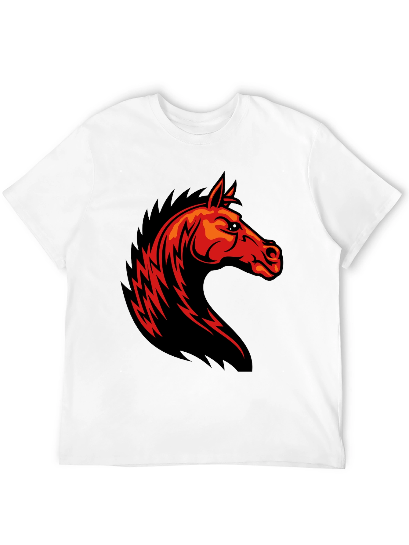 Fiery Horse Graphic T-Shirt - Black
