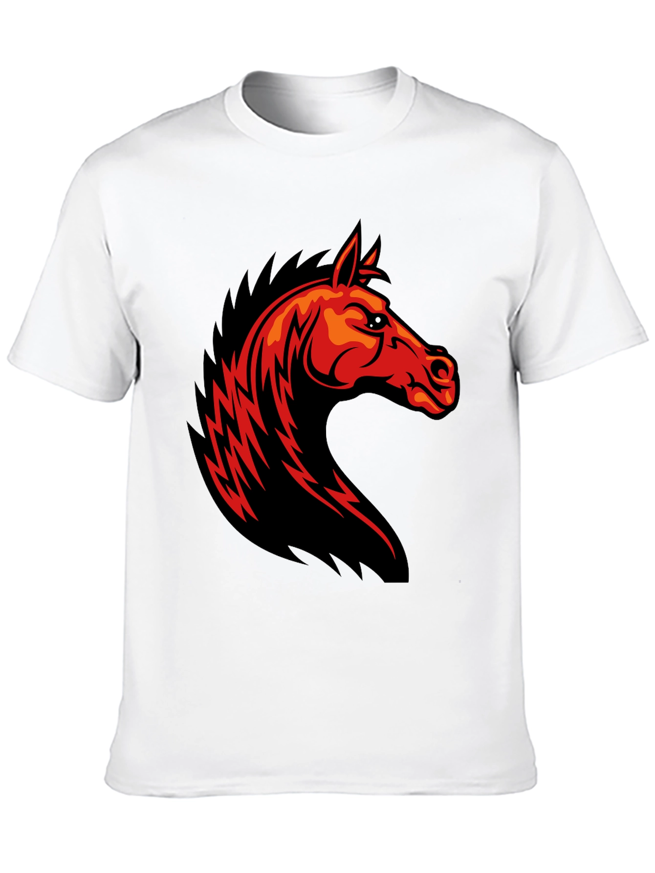 Fiery Horse Graphic T-Shirt - Black