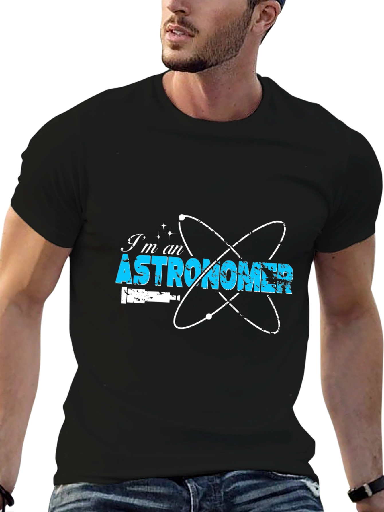 Astronomer Graphic Print Black T-Shirt