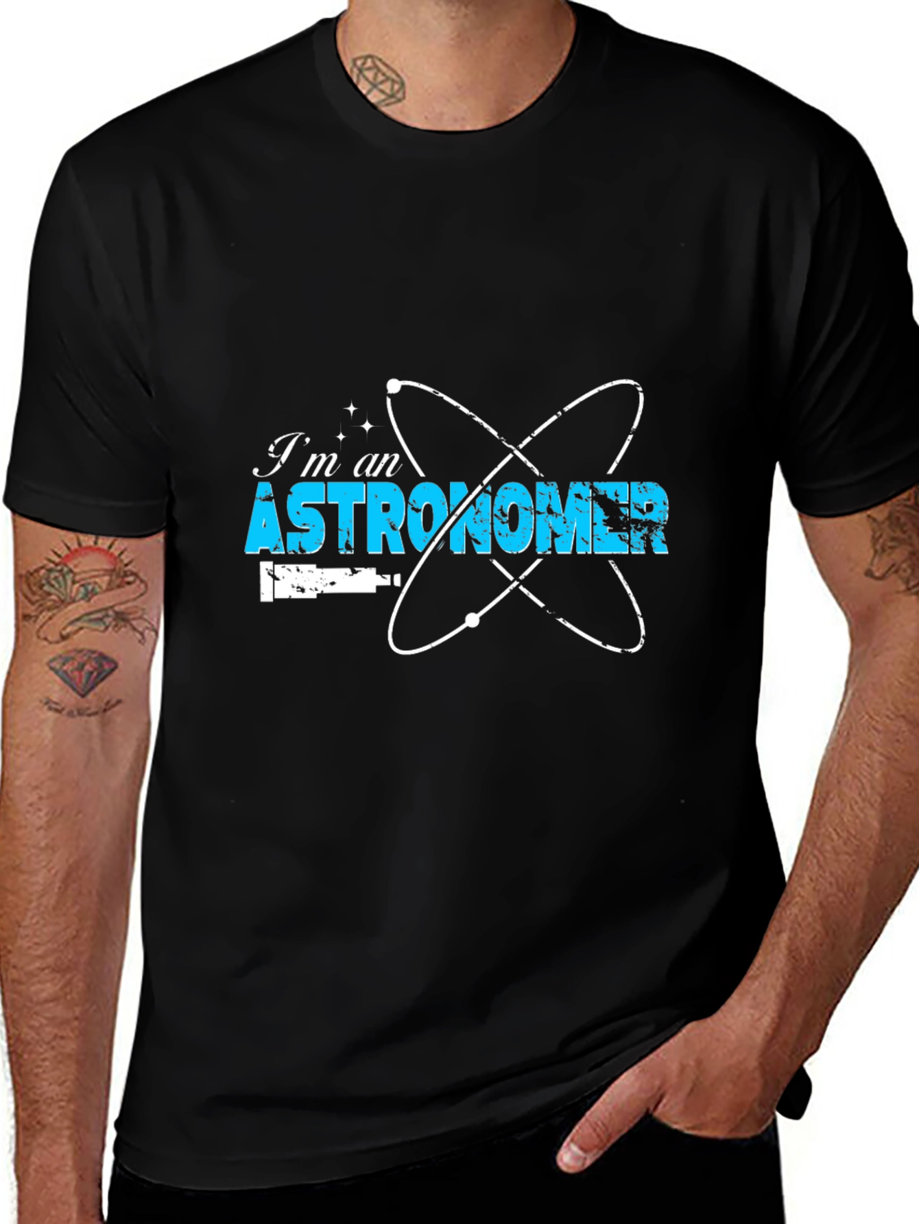 Astronomer Graphic Print Black T-Shirt